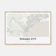 Panama City, Panama Map Landscape Poster