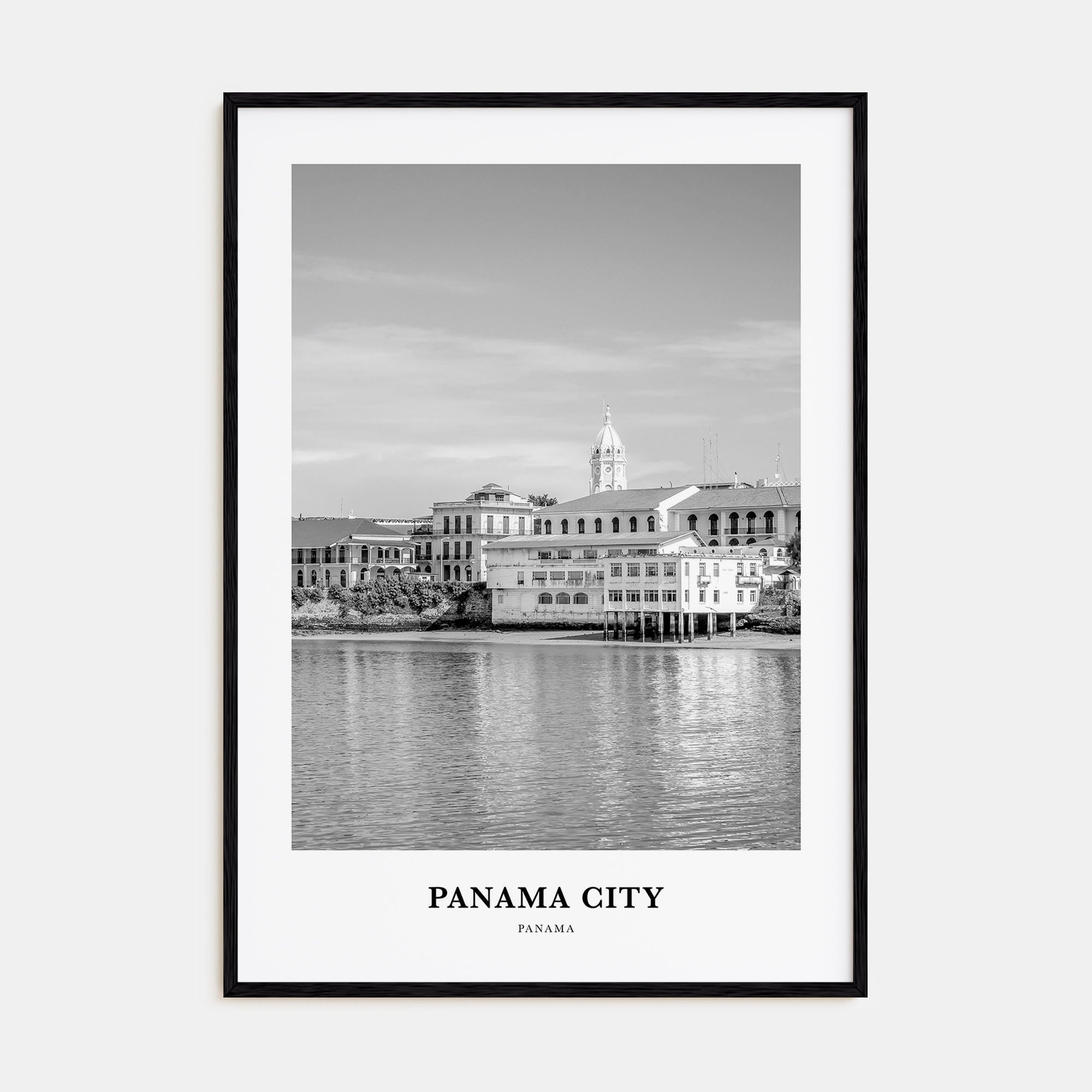 Panama City, Panama Portrait B&W No 1 Poster