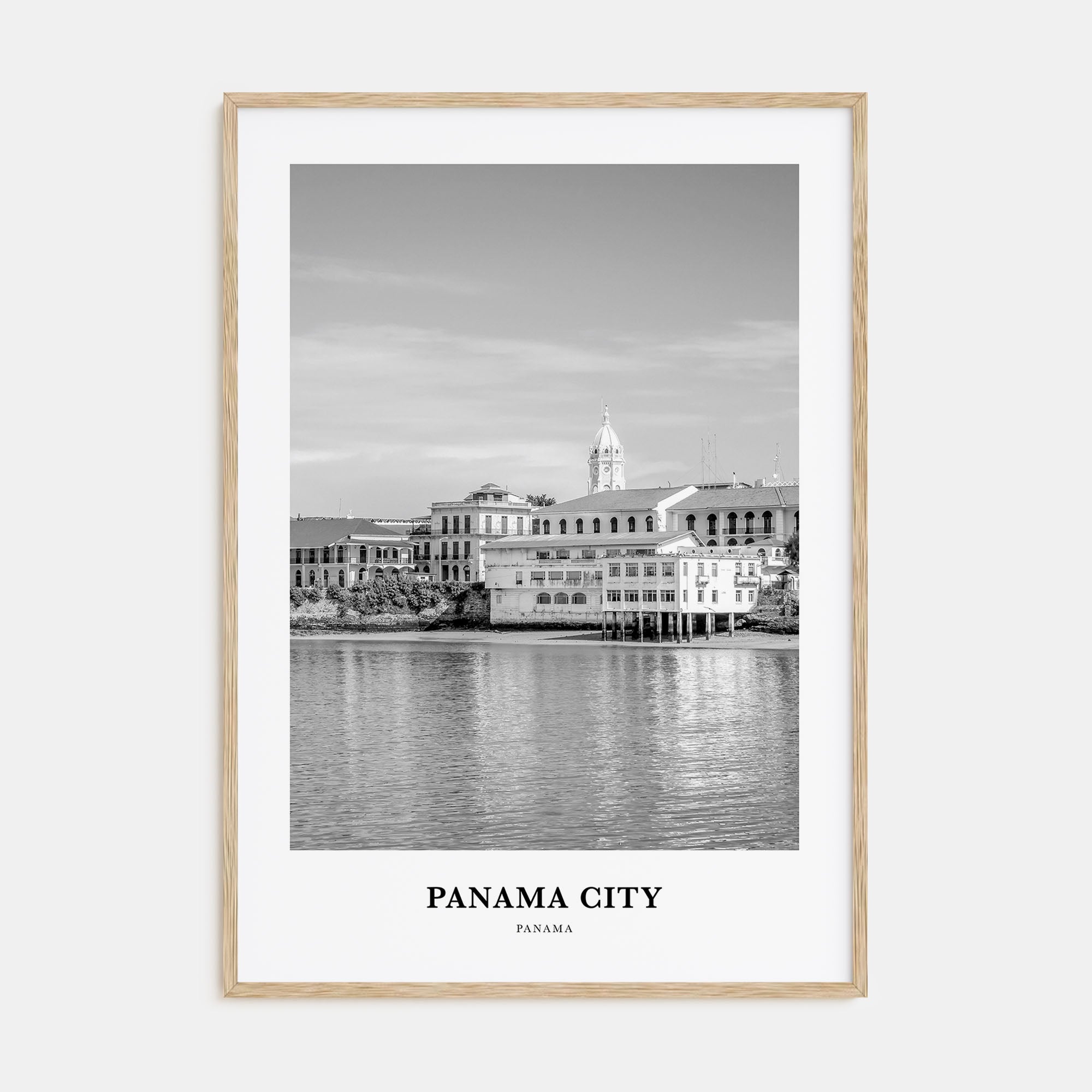 Panama City, Panama Portrait B&W No 1 Poster