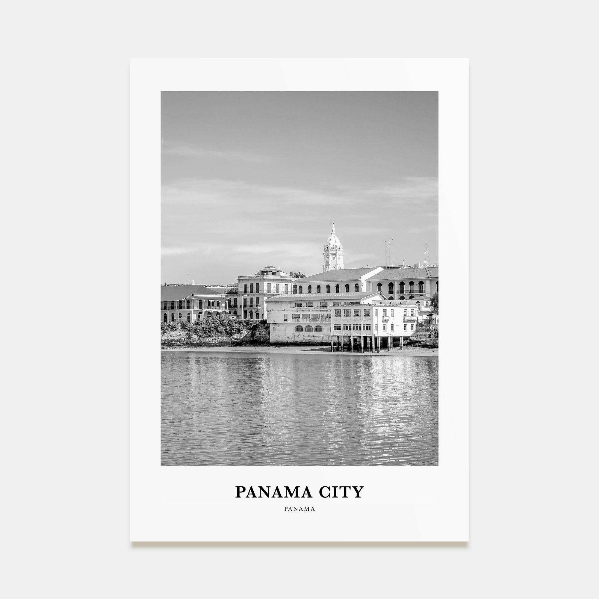 Panama City, Panama Portrait B&W No 1 Poster