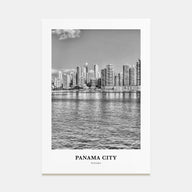 Panama City, Panama Portrait B&W No 2 Poster