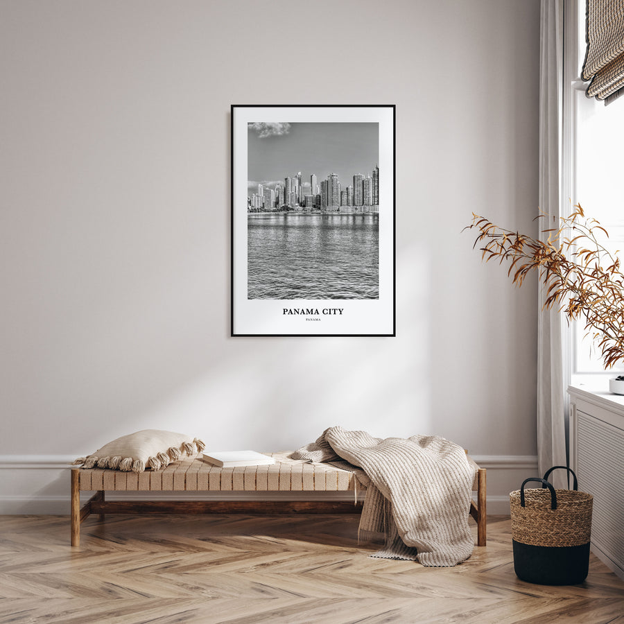 Panama City, Panama Portrait B&W No 2 Poster
