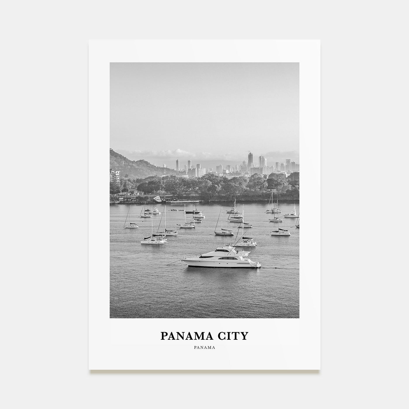 Panama City, Panama Portrait B&W No 3 Poster