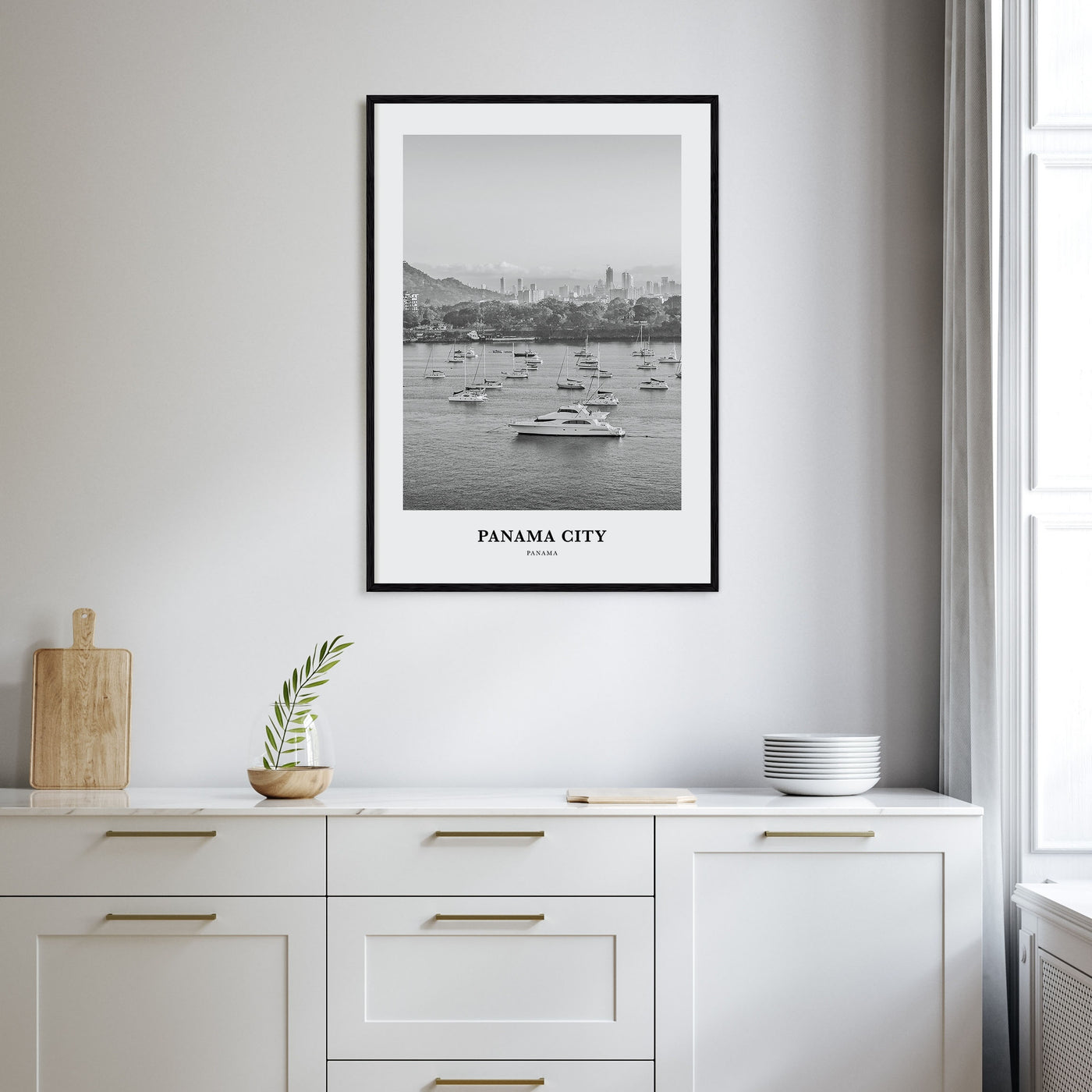 Panama City, Panama Portrait B&W No 3 Poster