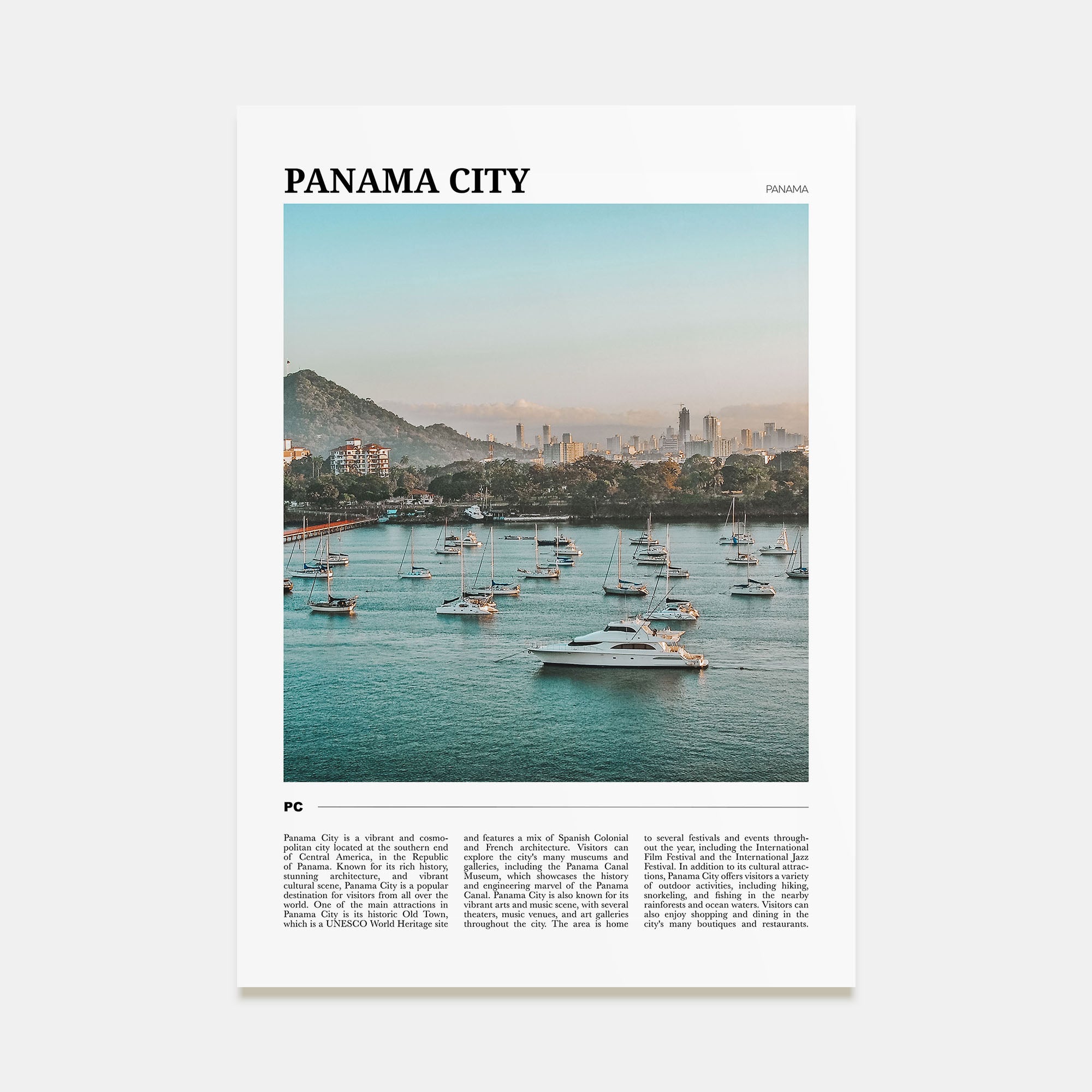 Panama City, Panama Travel Color No 1 Poster