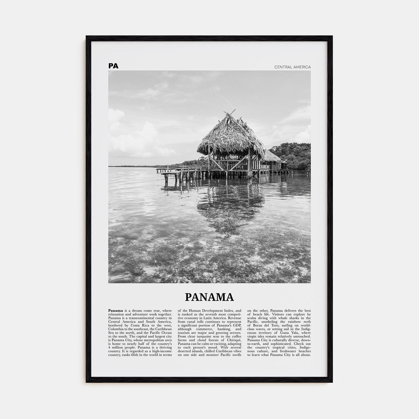 Panama Travel B&W No 2 Poster