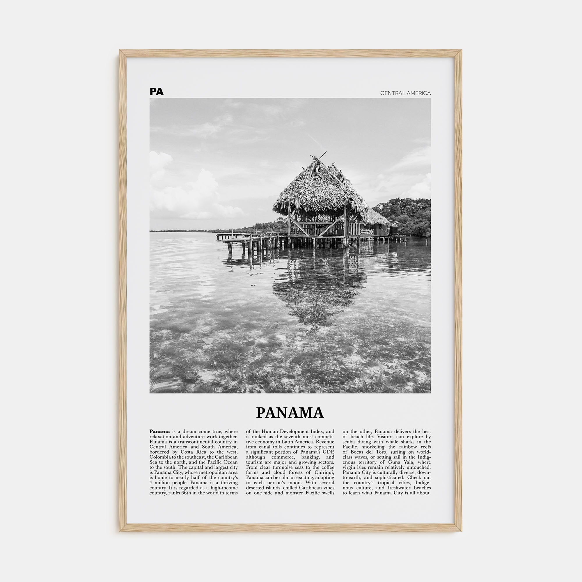 Panama Travel B&W No 2 Poster