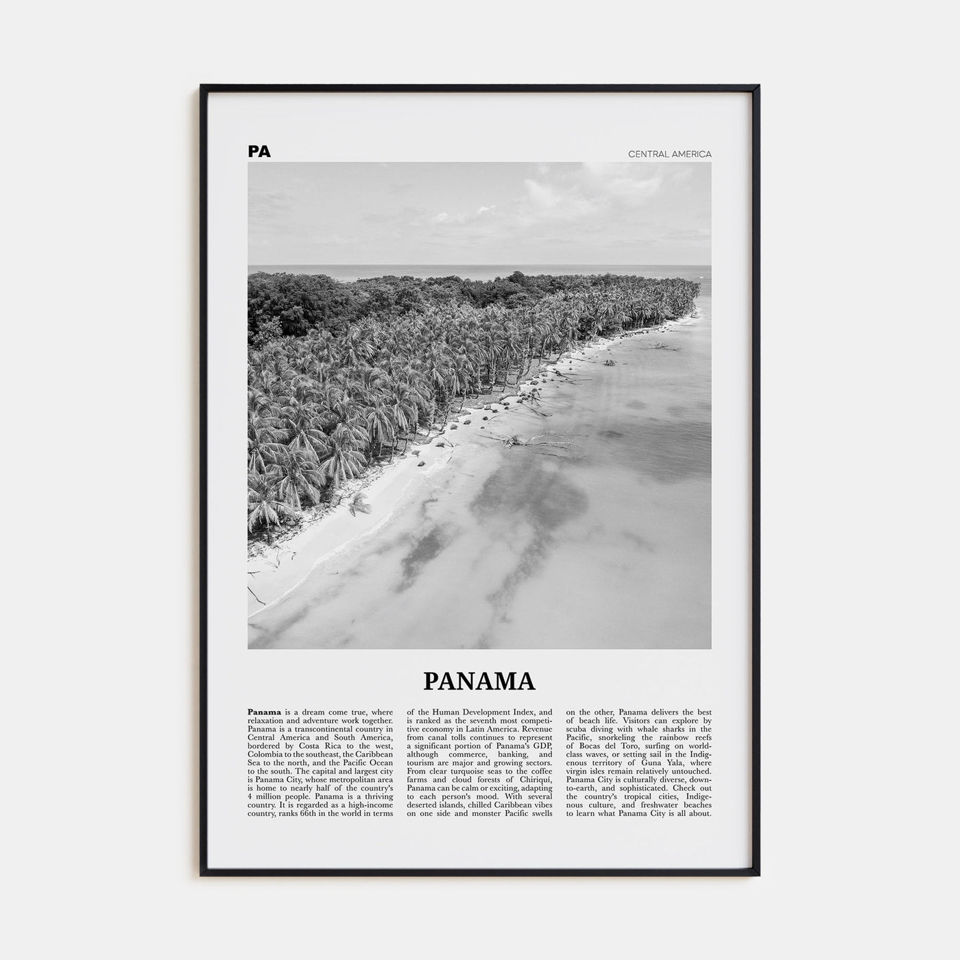 Panama Travel B&W No 3 Poster