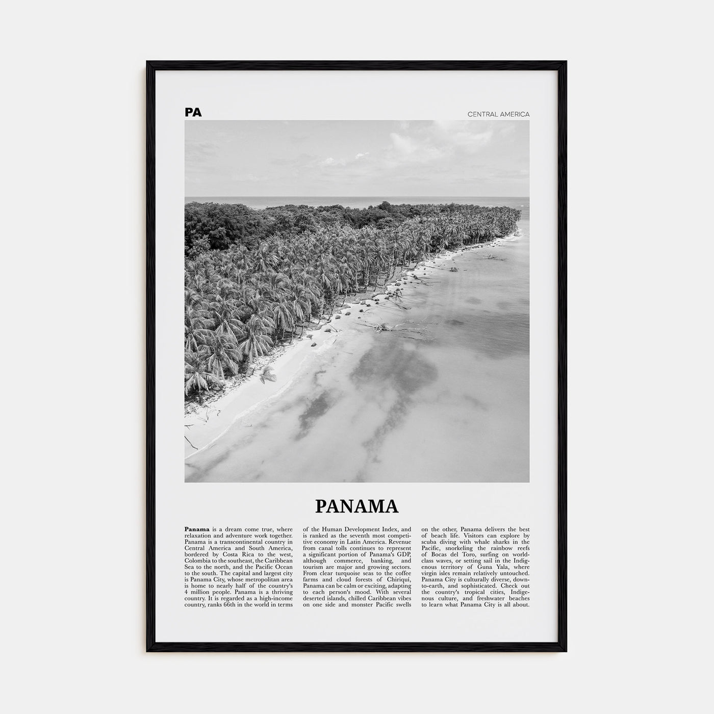 Panama Travel B&W No 3 Poster