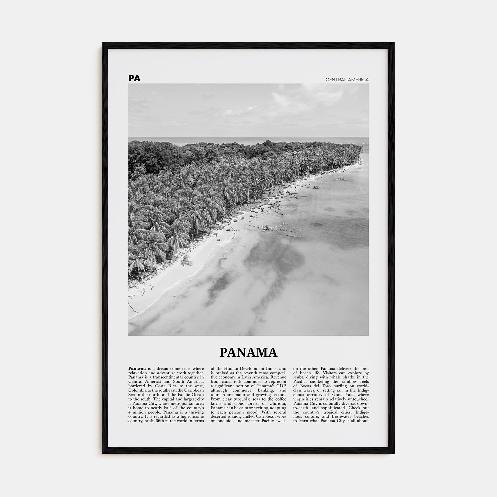 Panama Travel B&W No 3 Poster