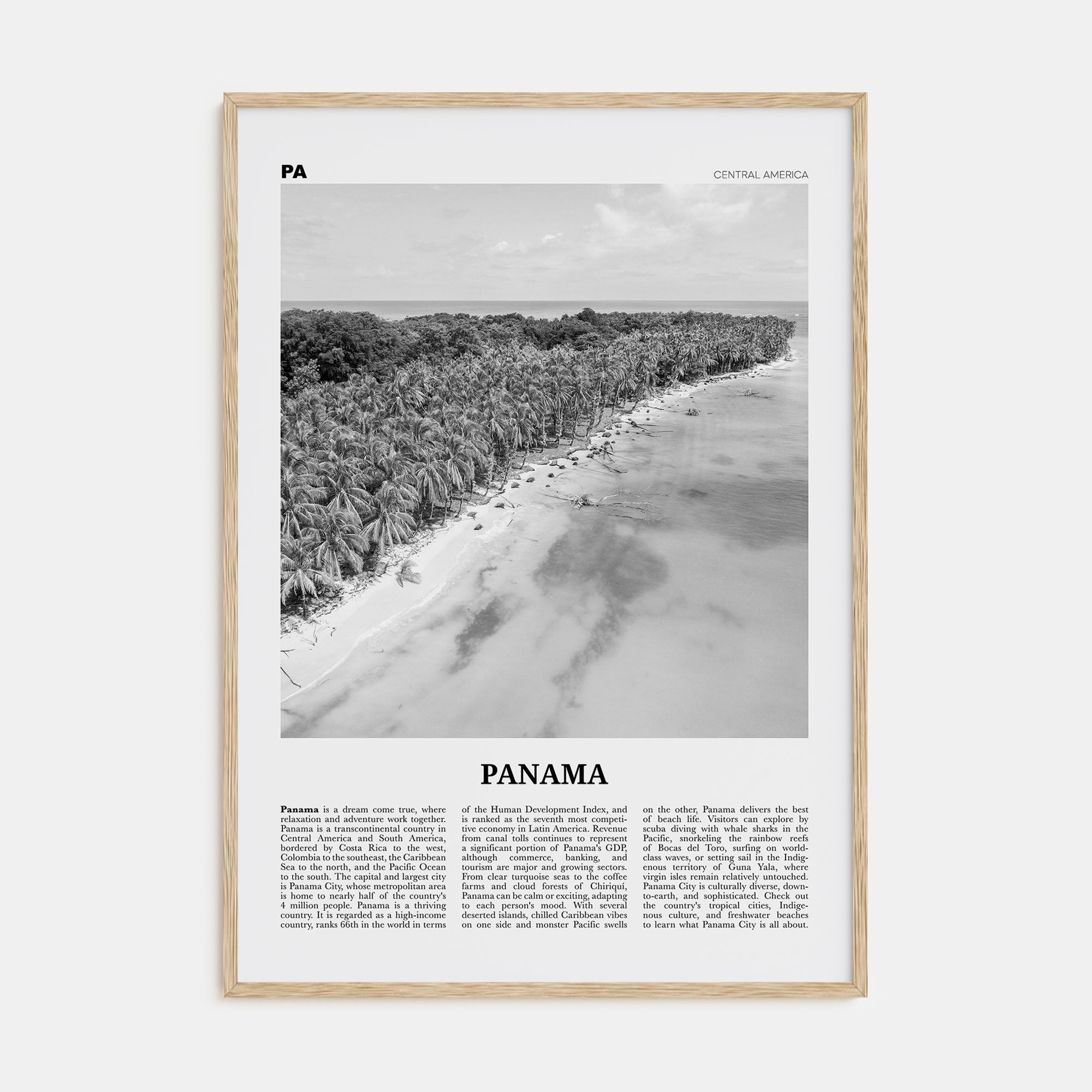 Panama Travel B&W No 3 Poster