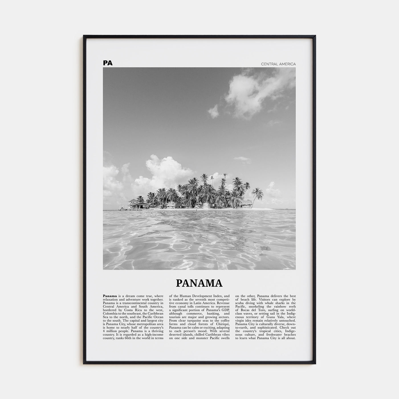 Panama Travel B&W No 4 Poster