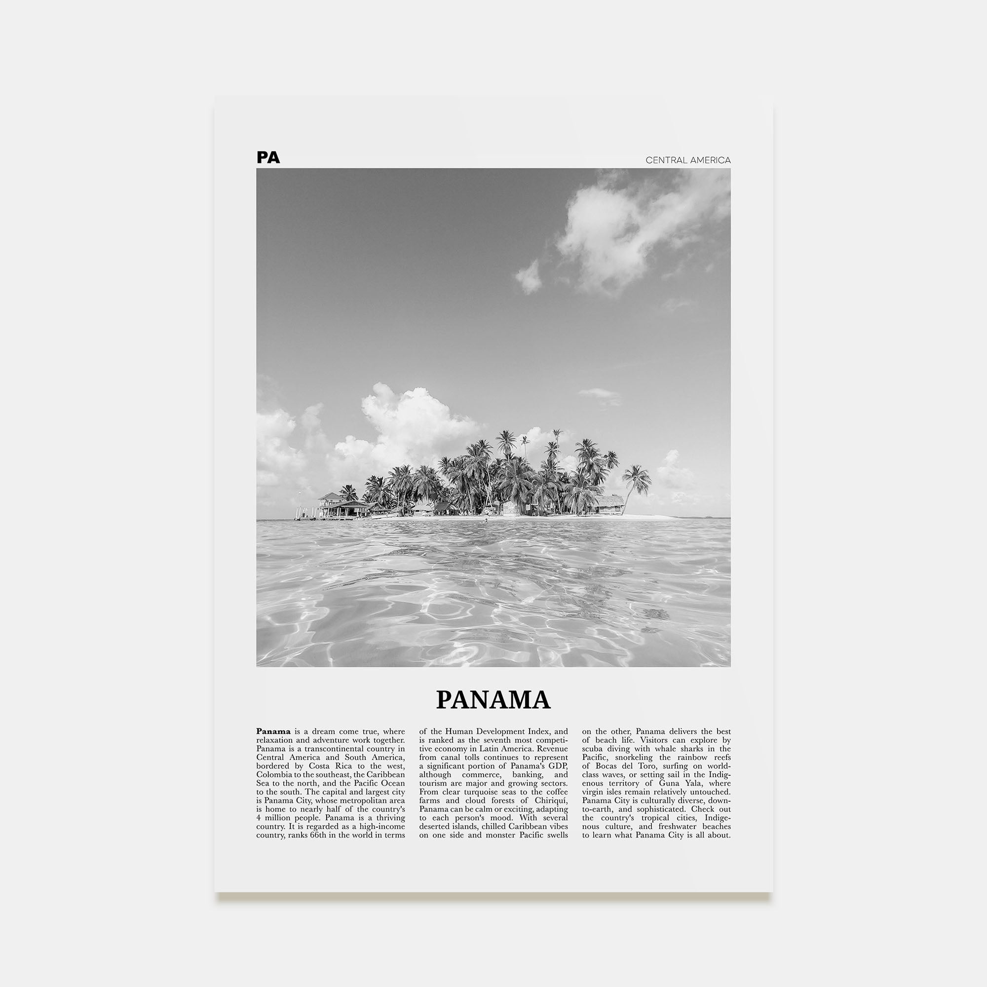Panama Travel B&W No 4 Poster