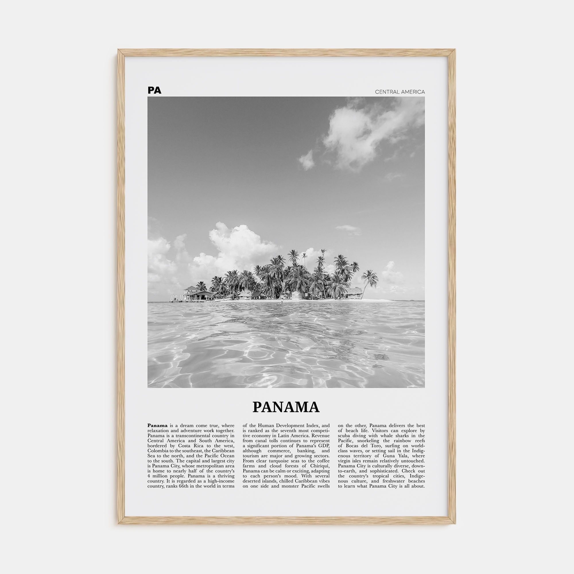 Panama Travel B&W No 4 Poster