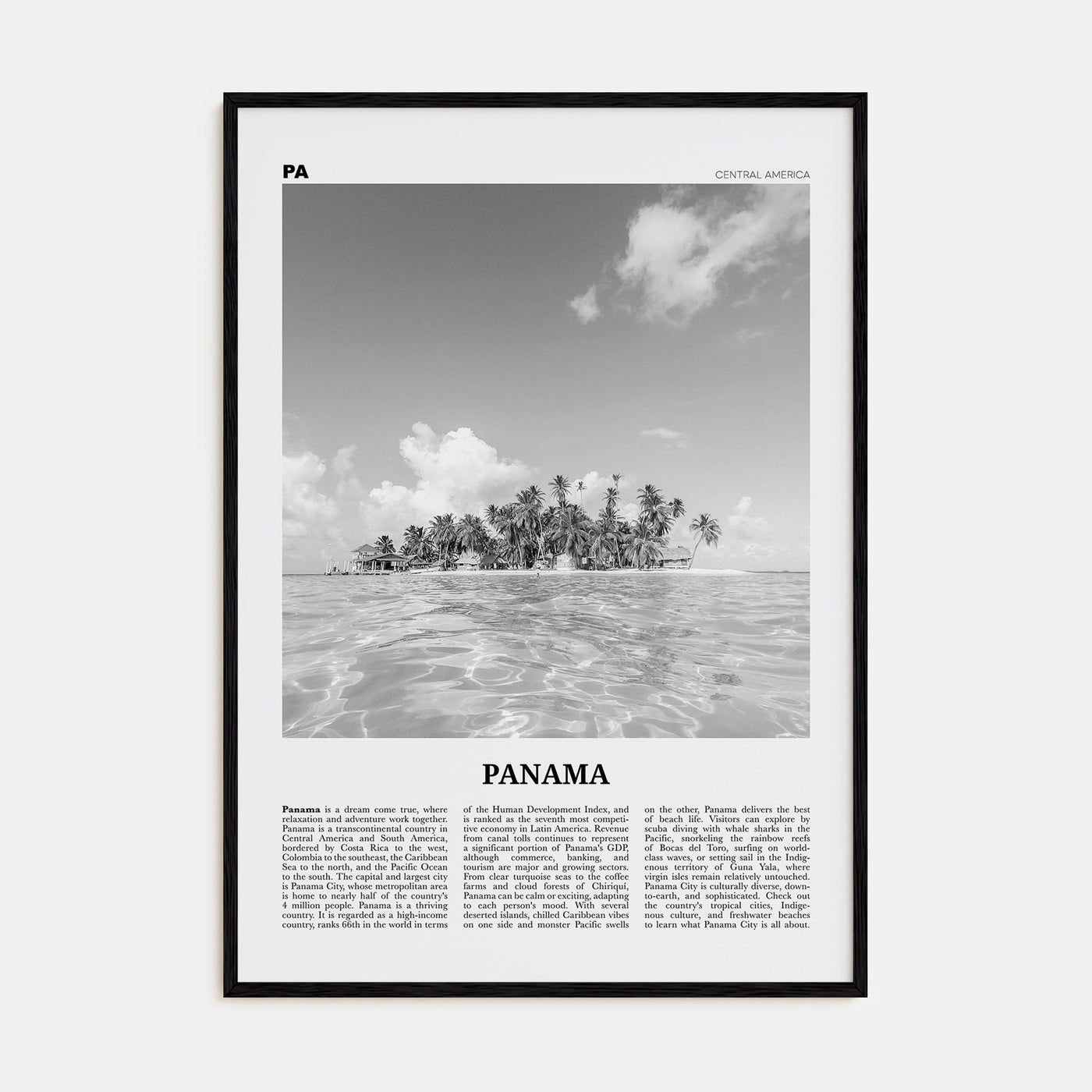 Panama Travel B&W No 4 Poster