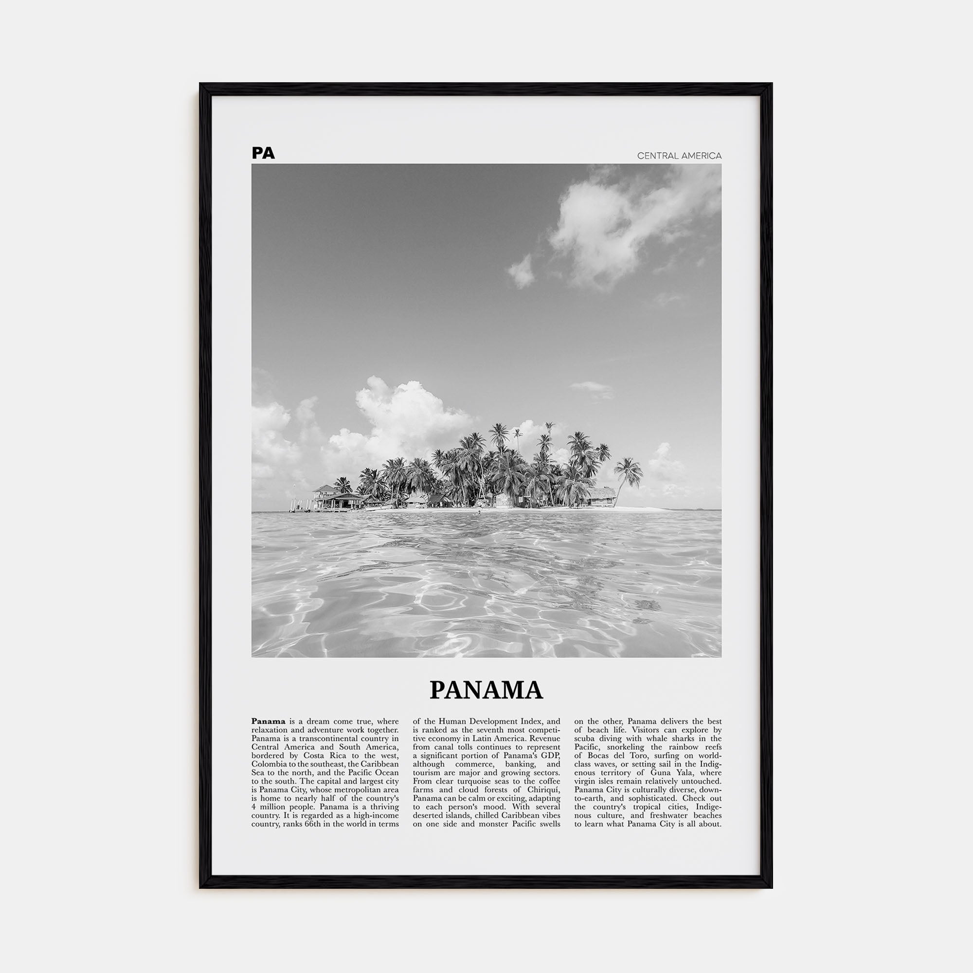 Panama Travel B&W No 4 Poster