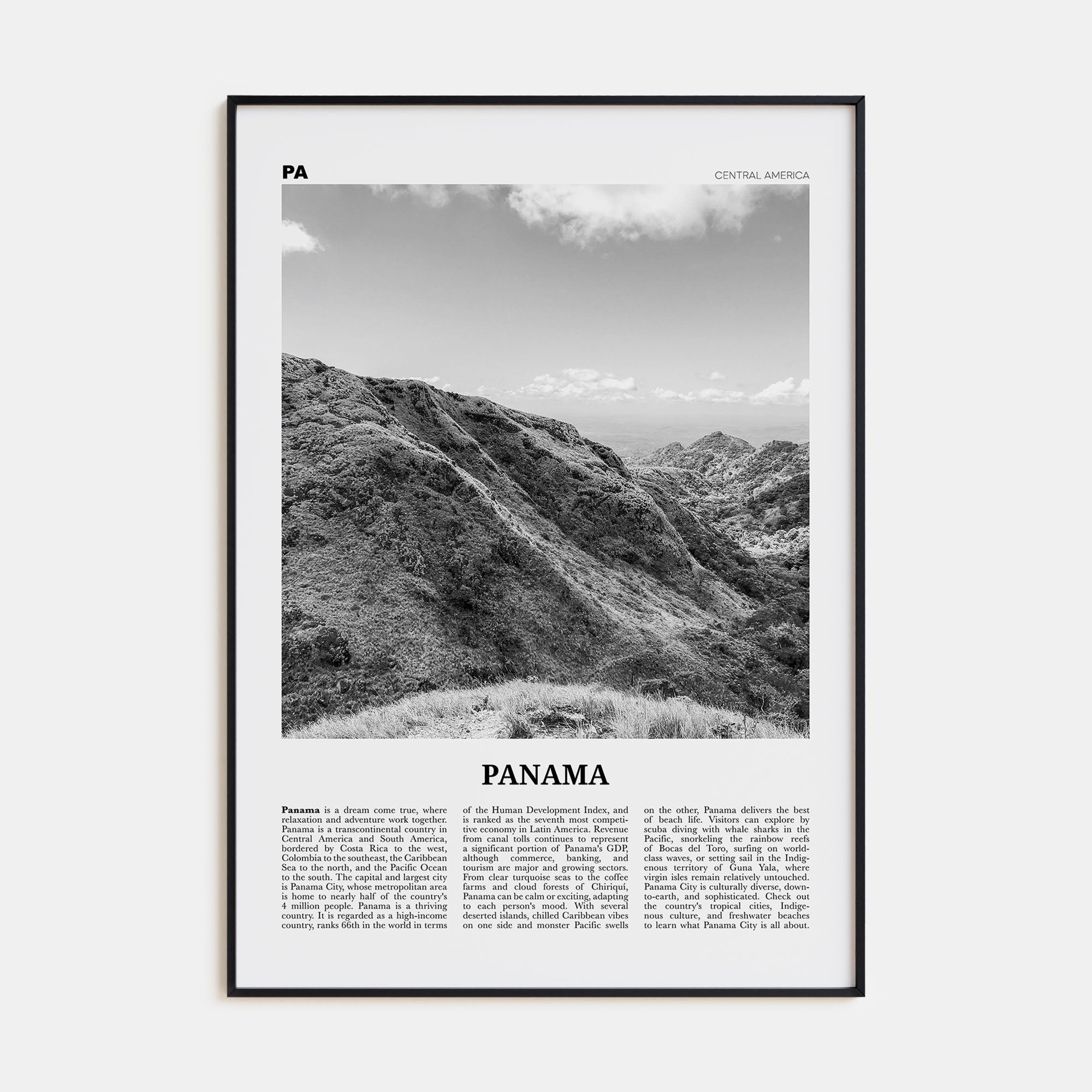 Panama Travel B&W No 5 Poster