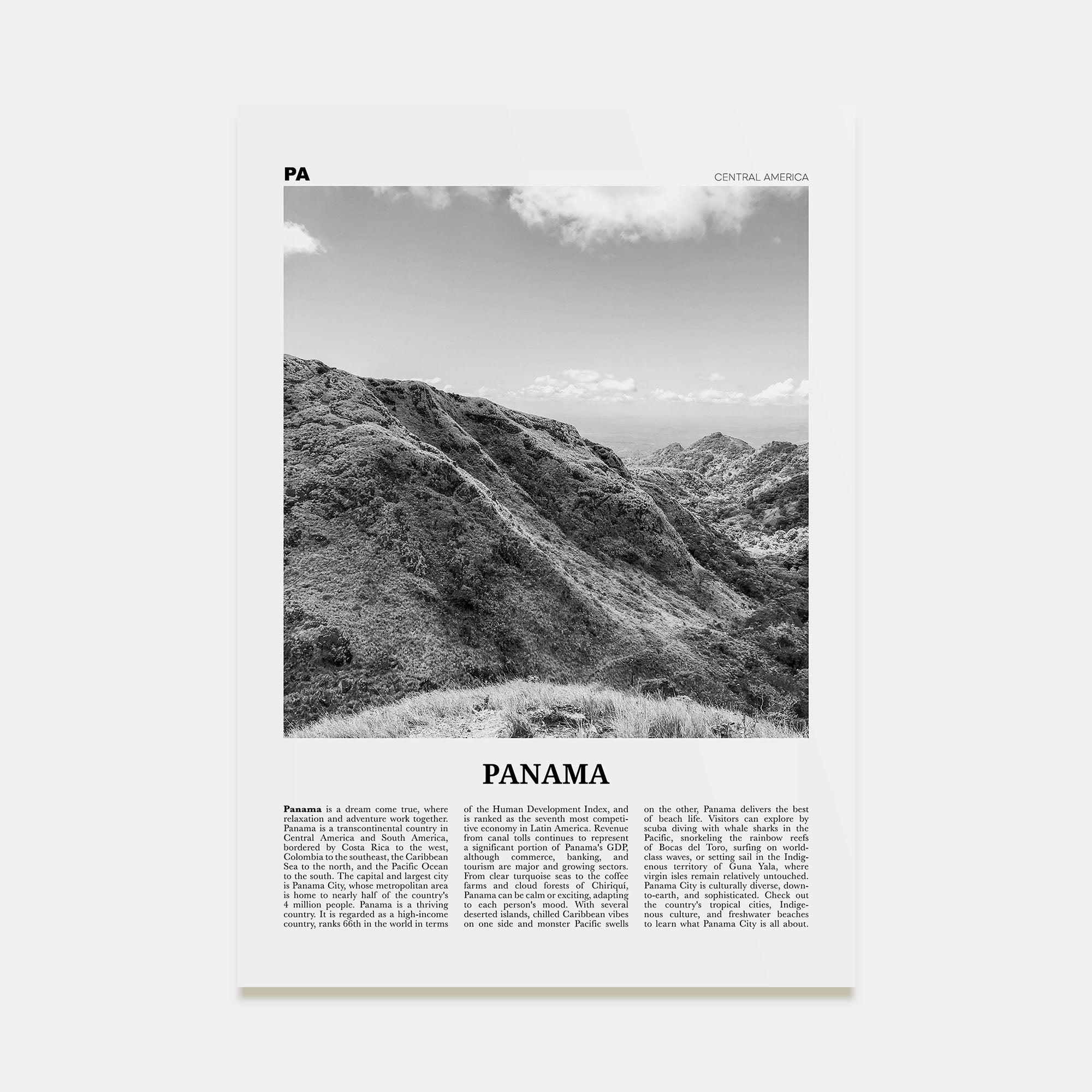 Panama Travel B&W No 5 Poster