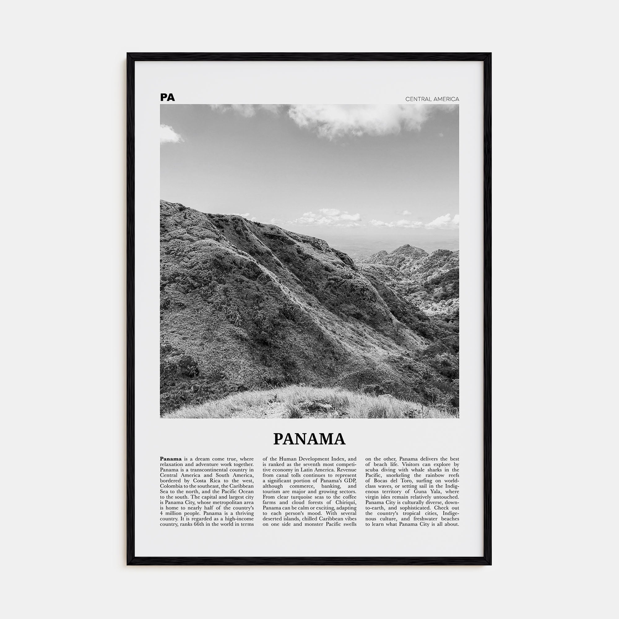 Panama Travel B&W No 5 Poster