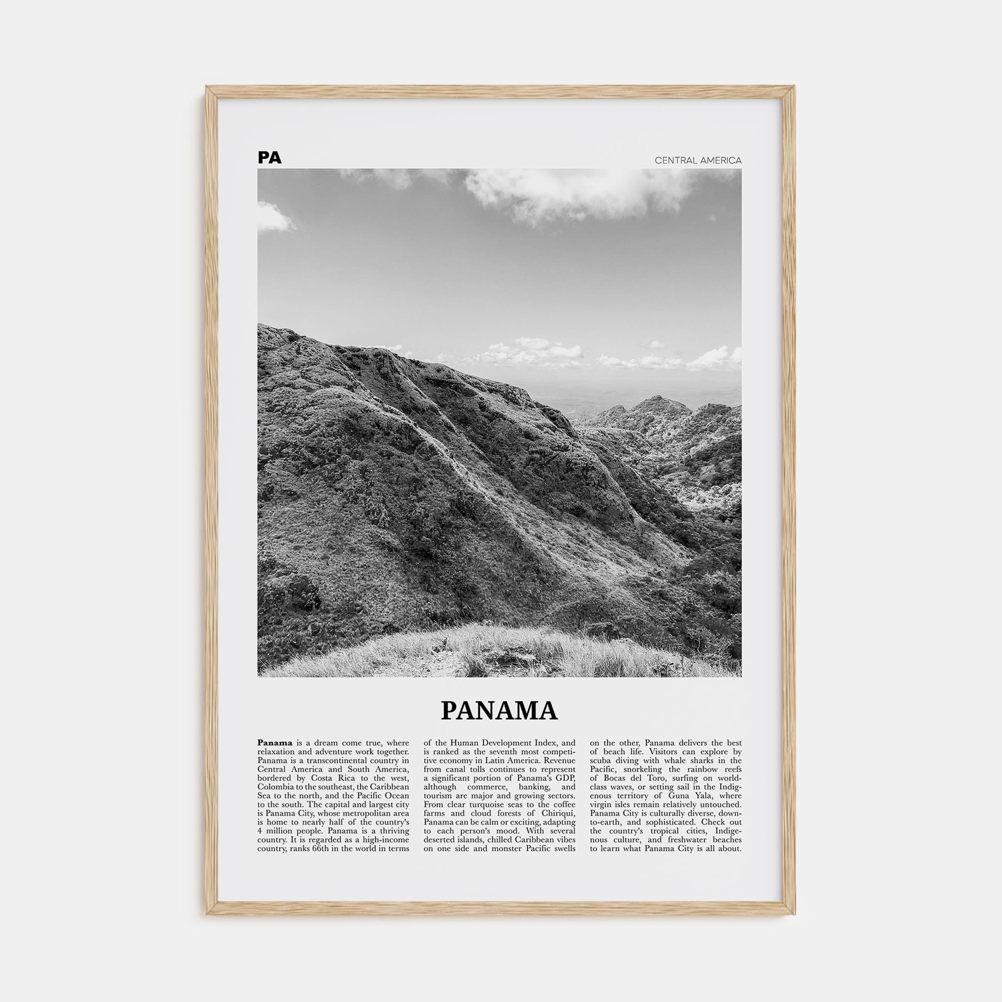 Panama Travel B&W No 5 Poster