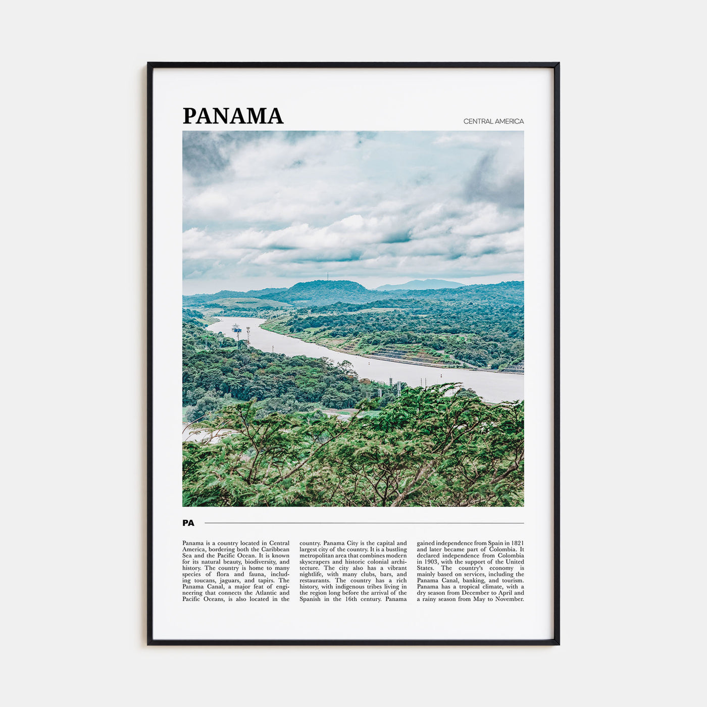 Panama Travel Color Poster