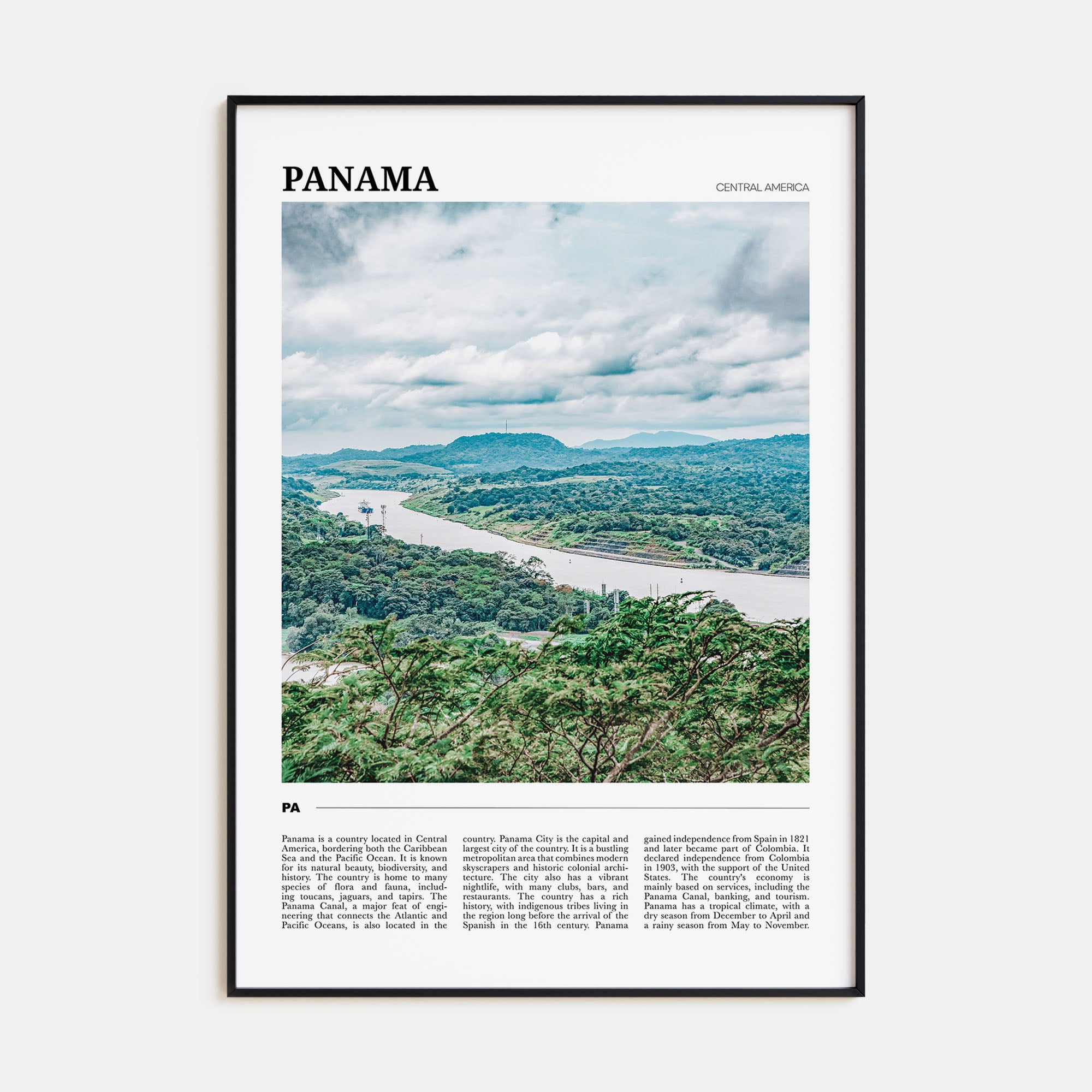 Panama Travel Color Poster