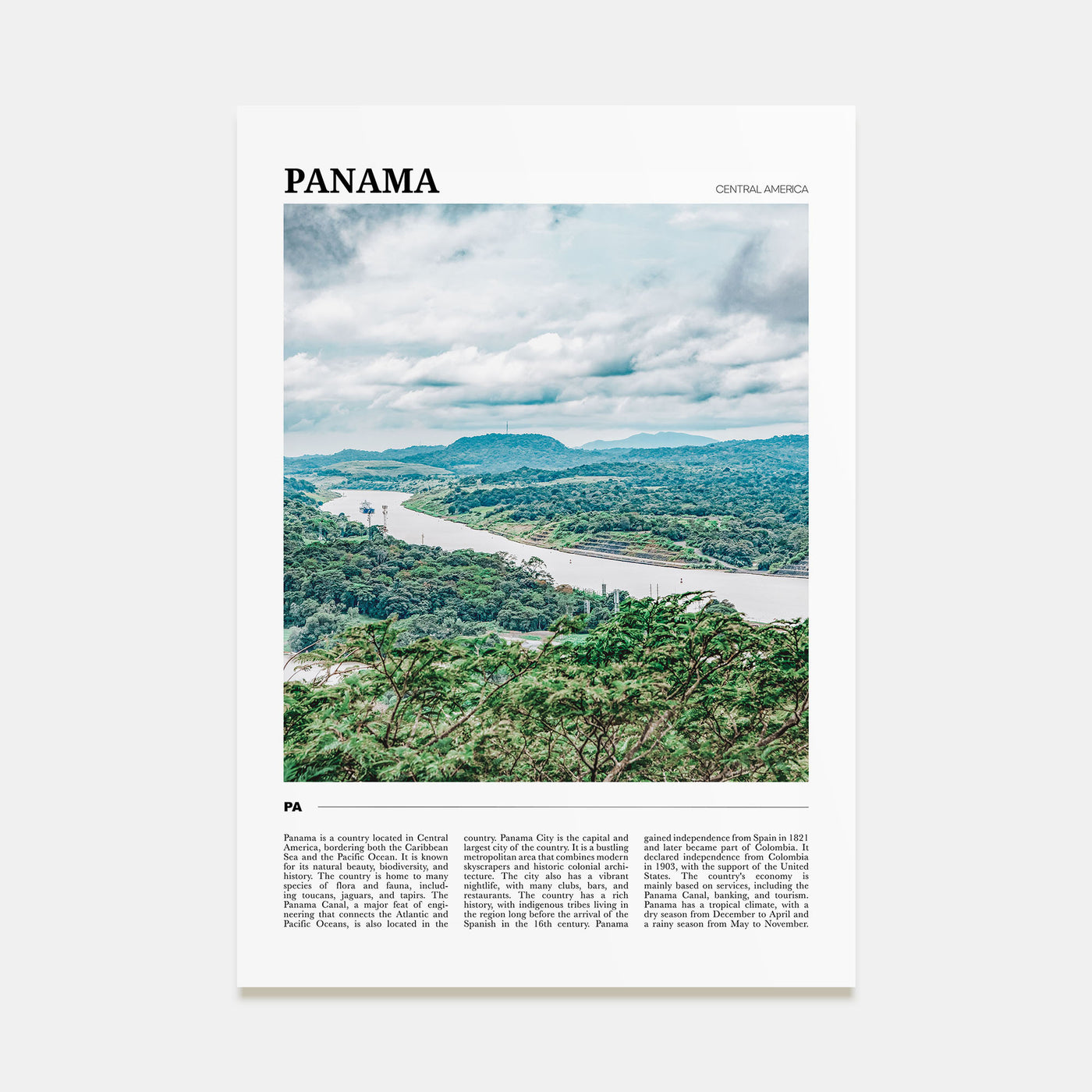 Panama Travel Color Poster
