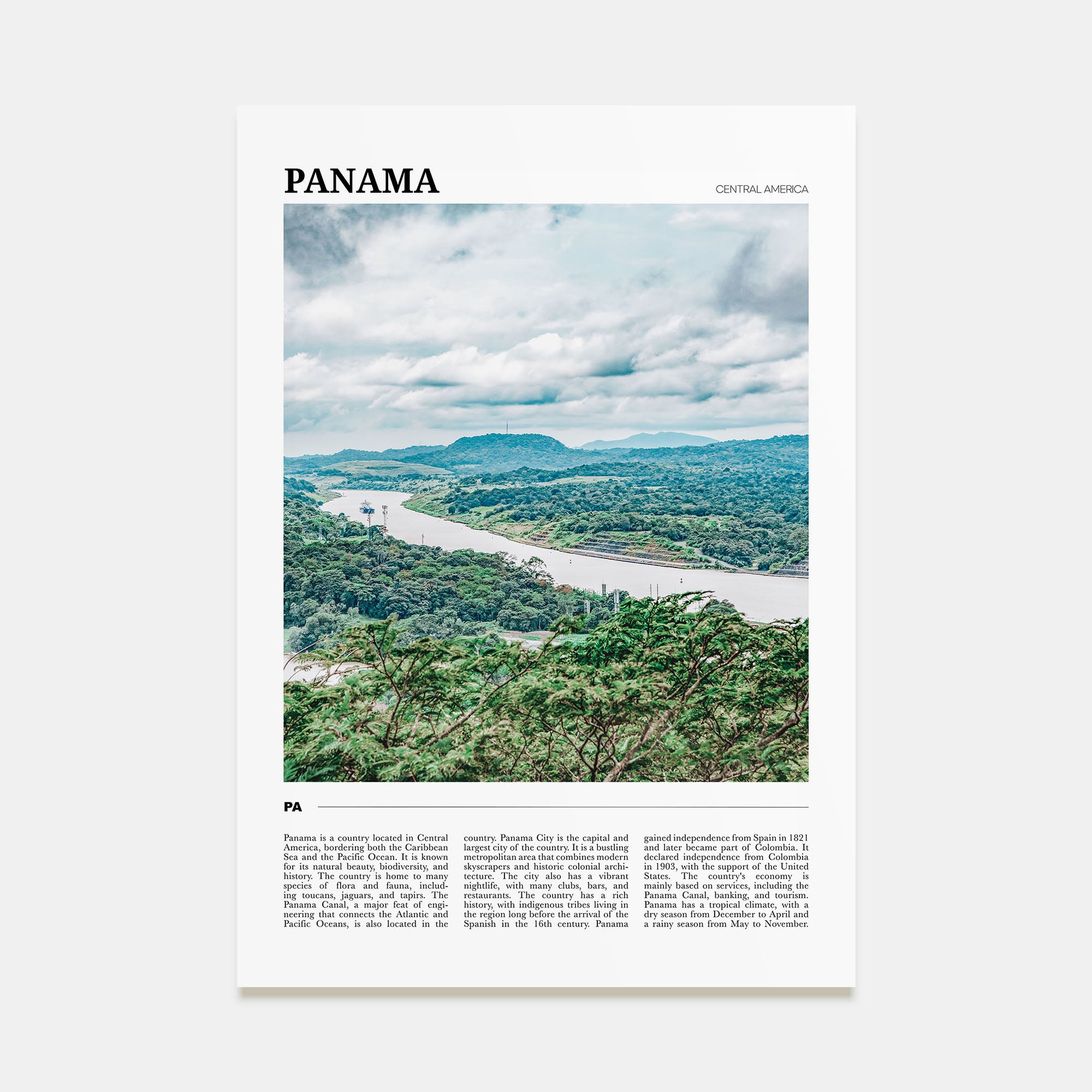 Panama Travel Color Poster