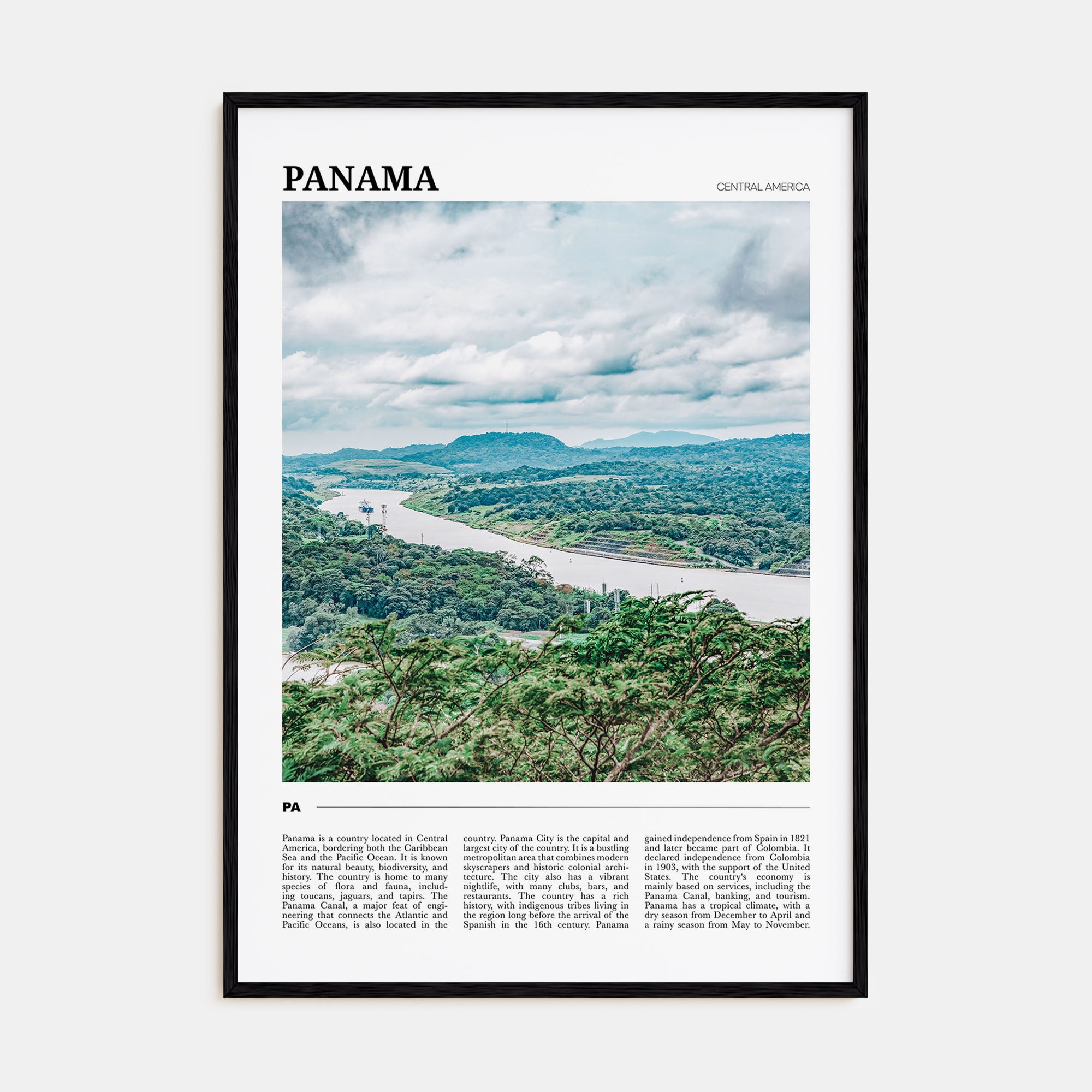 Panama Travel Color Poster
