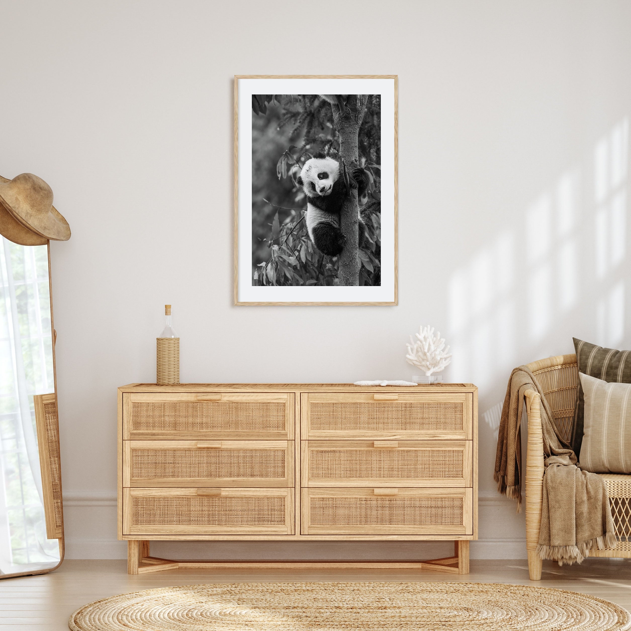 Panda Bear Photo B&W No 2 Poster