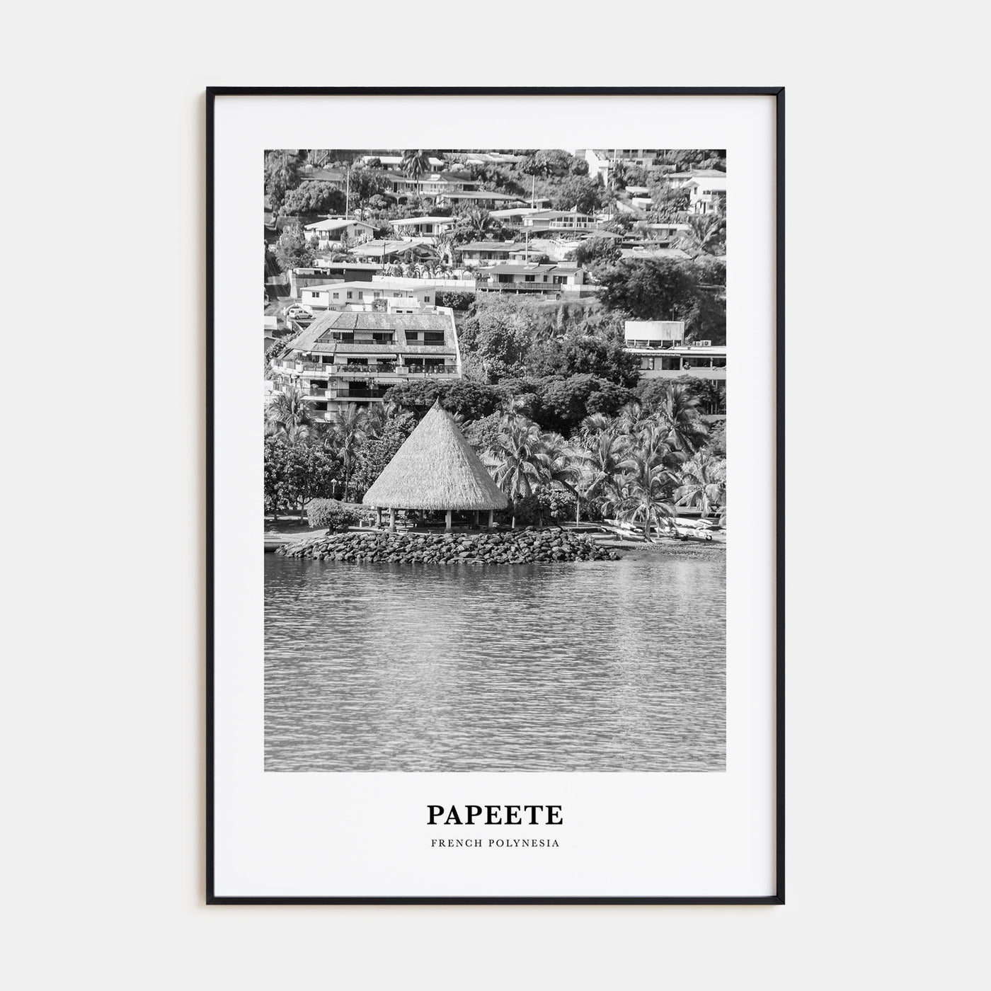 Papeete Portrait B&W Poster