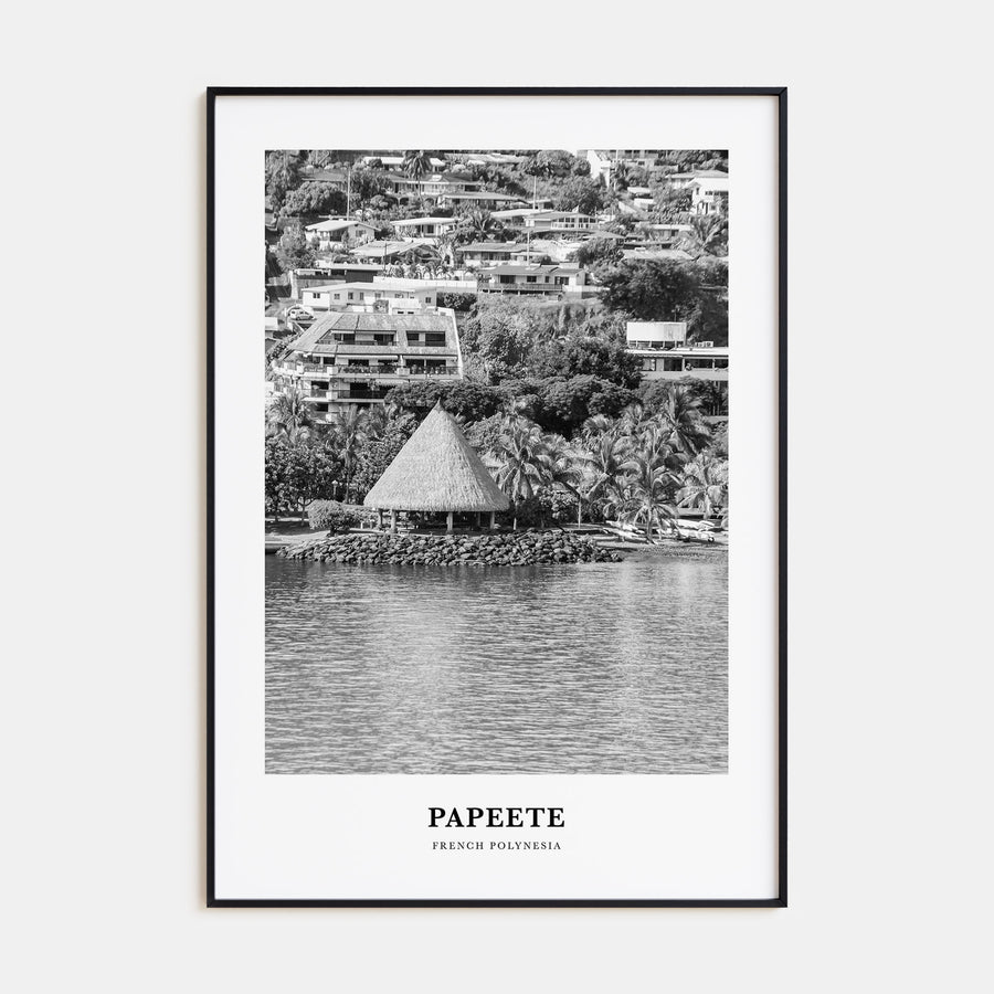 Papeete Portrait B&W Poster