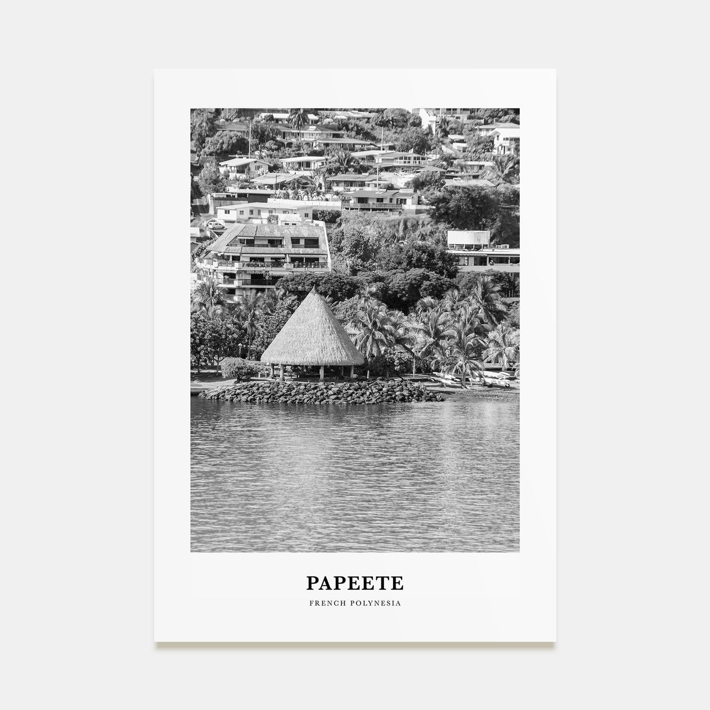 Papeete Portrait B&W Poster