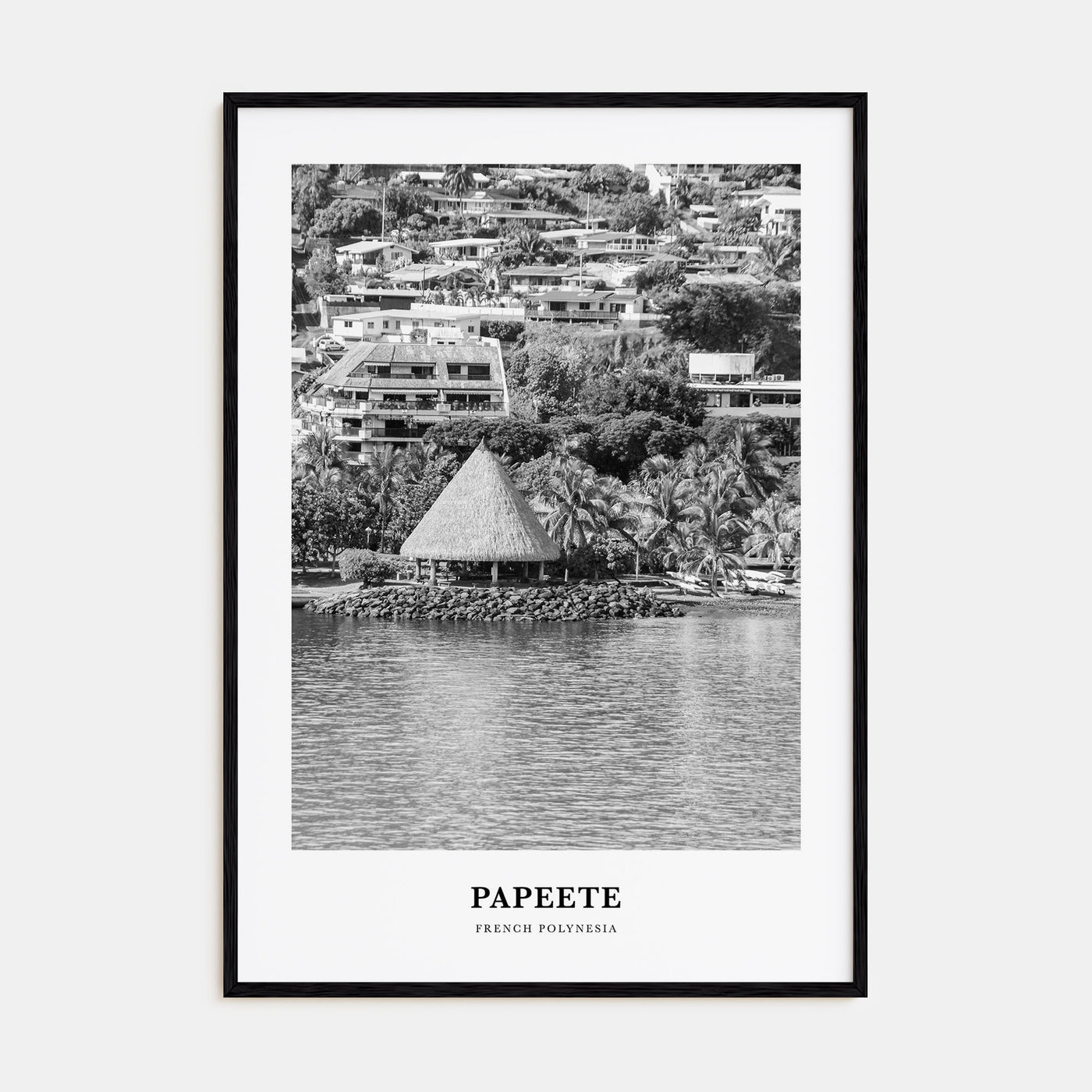 Papeete Portrait B&W Poster