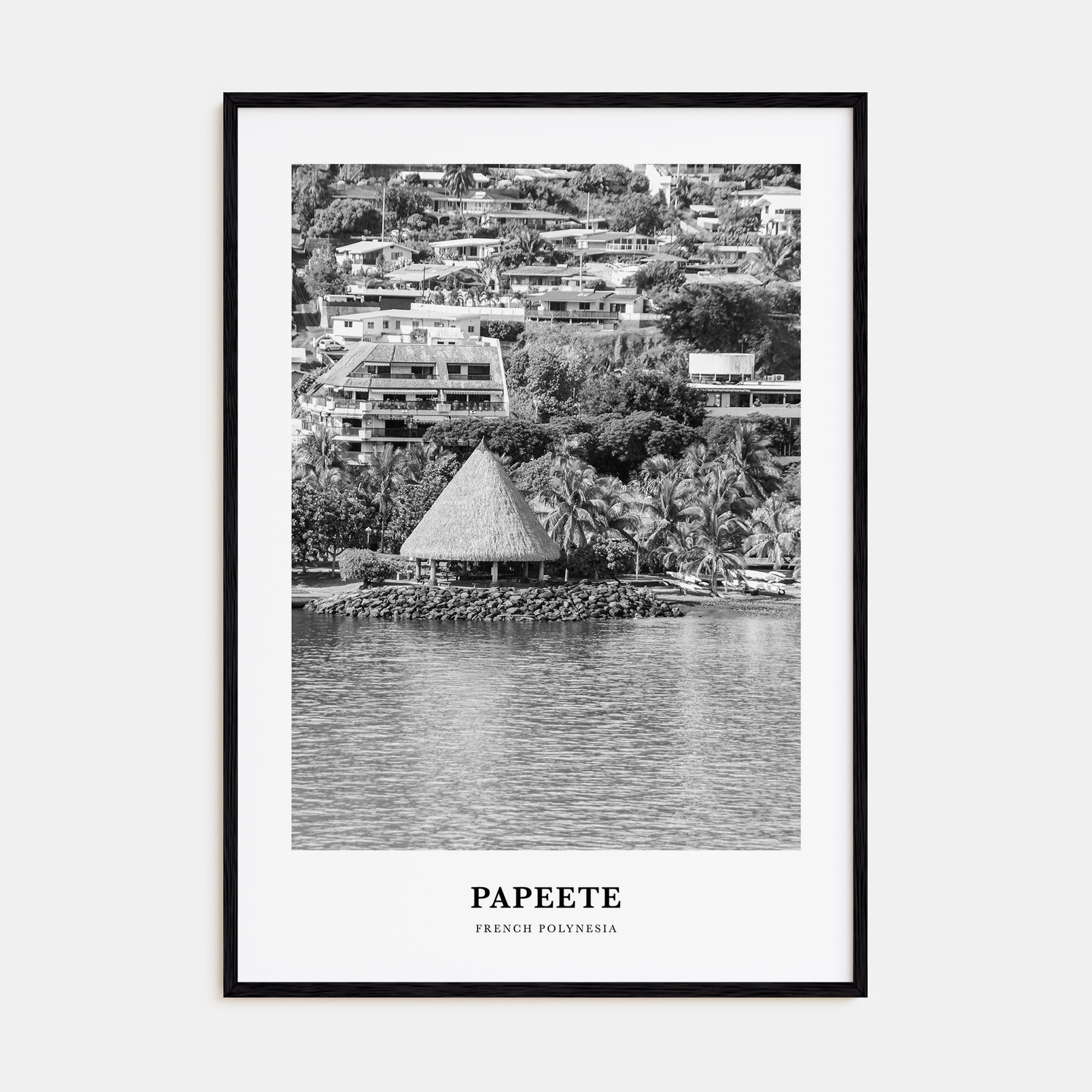 Papeete Portrait B&W Poster