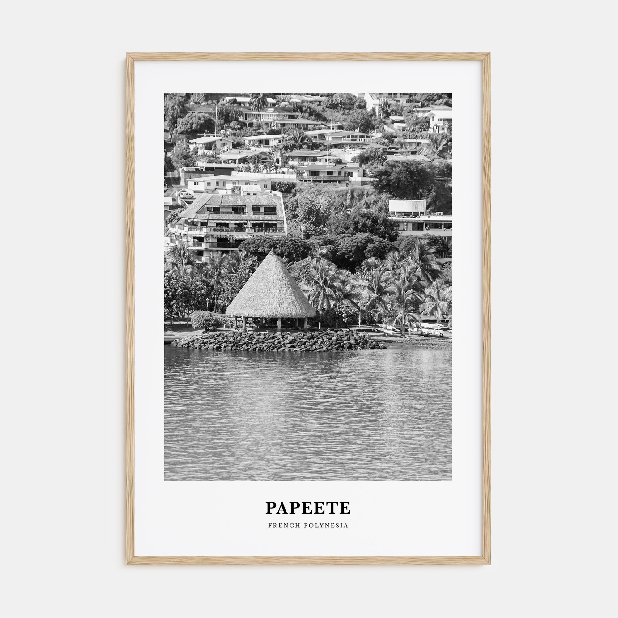 Papeete Portrait B&W Poster