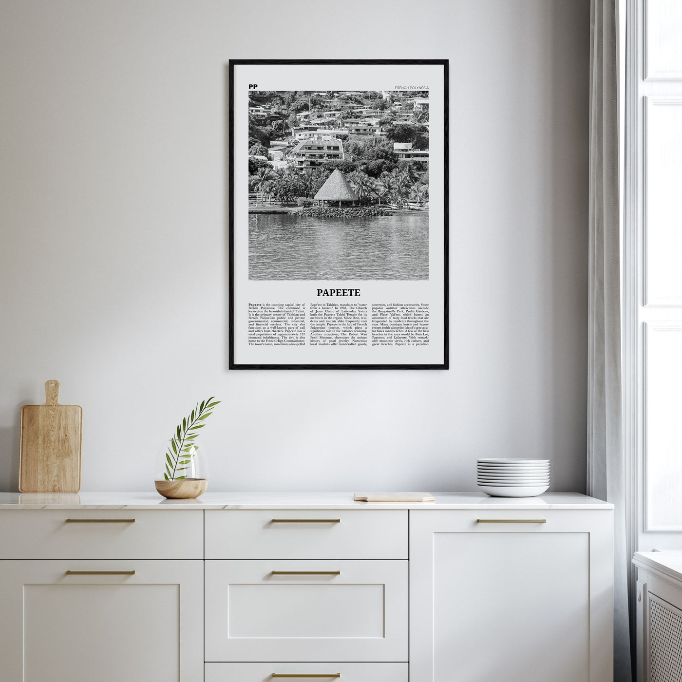 Papeete Travel B&W Poster