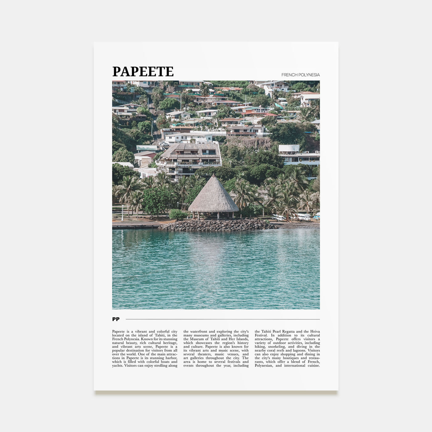 Papeete Travel Color Poster