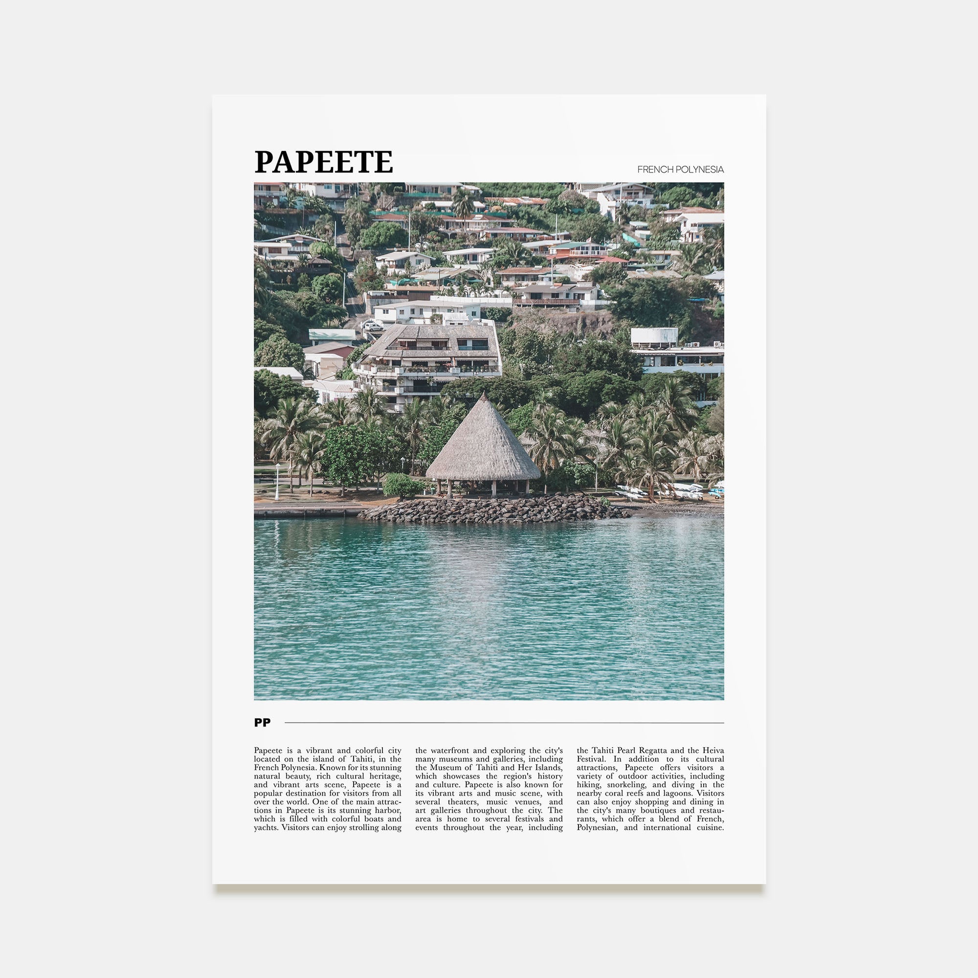 Papeete Travel Color Poster