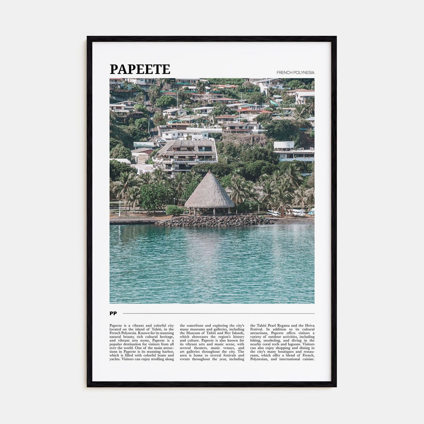 Papeete Travel Color Poster