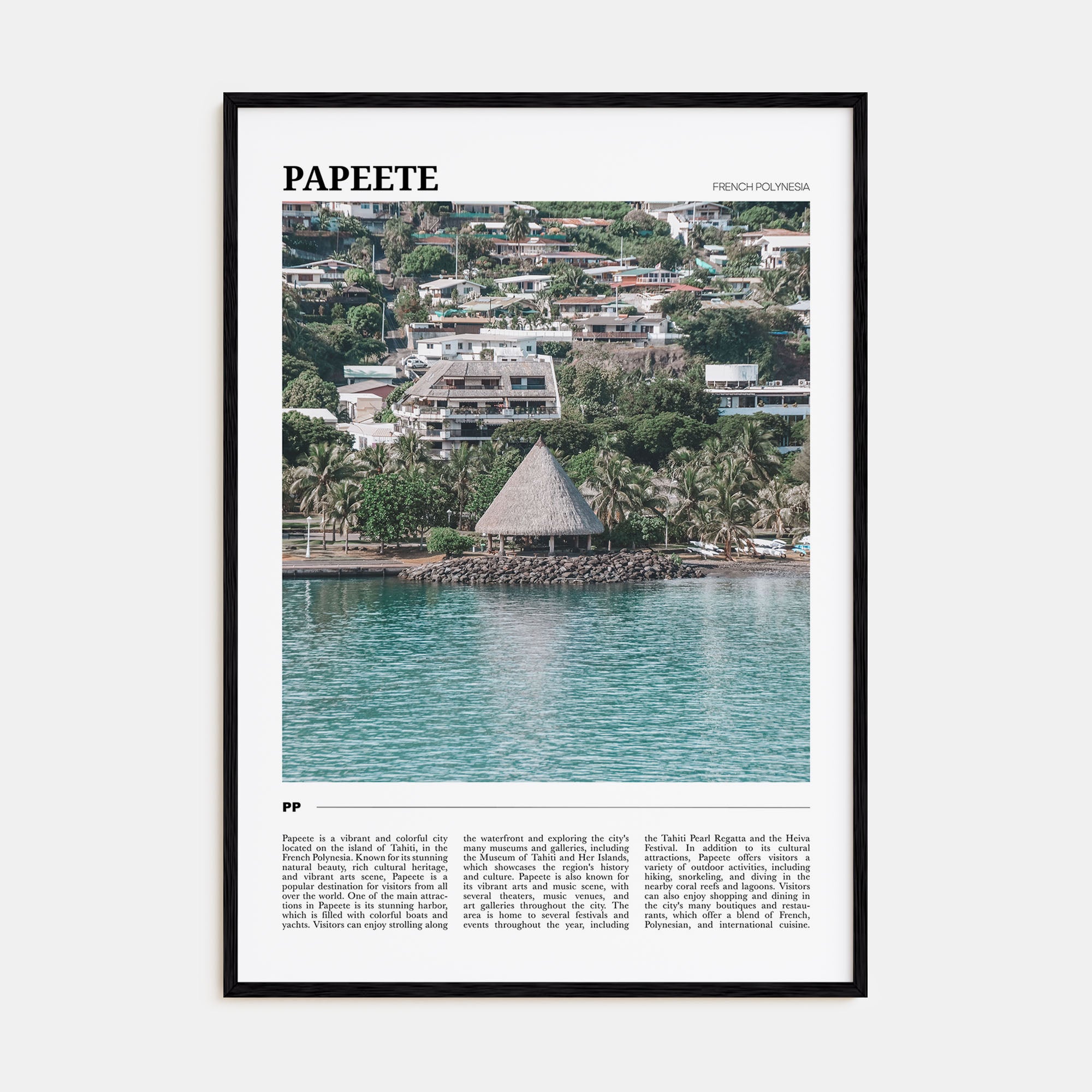 Papeete Travel Color Poster