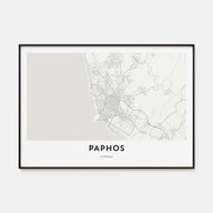 Paphos Map Landscape Poster