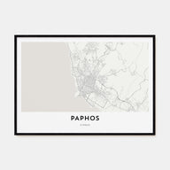 Paphos Map Landscape Poster