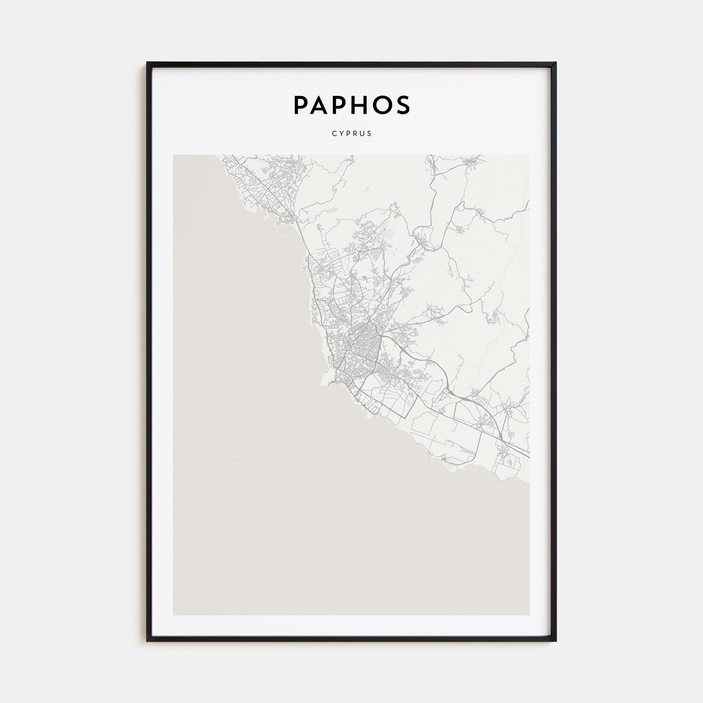 Paphos Map Portrait Poster