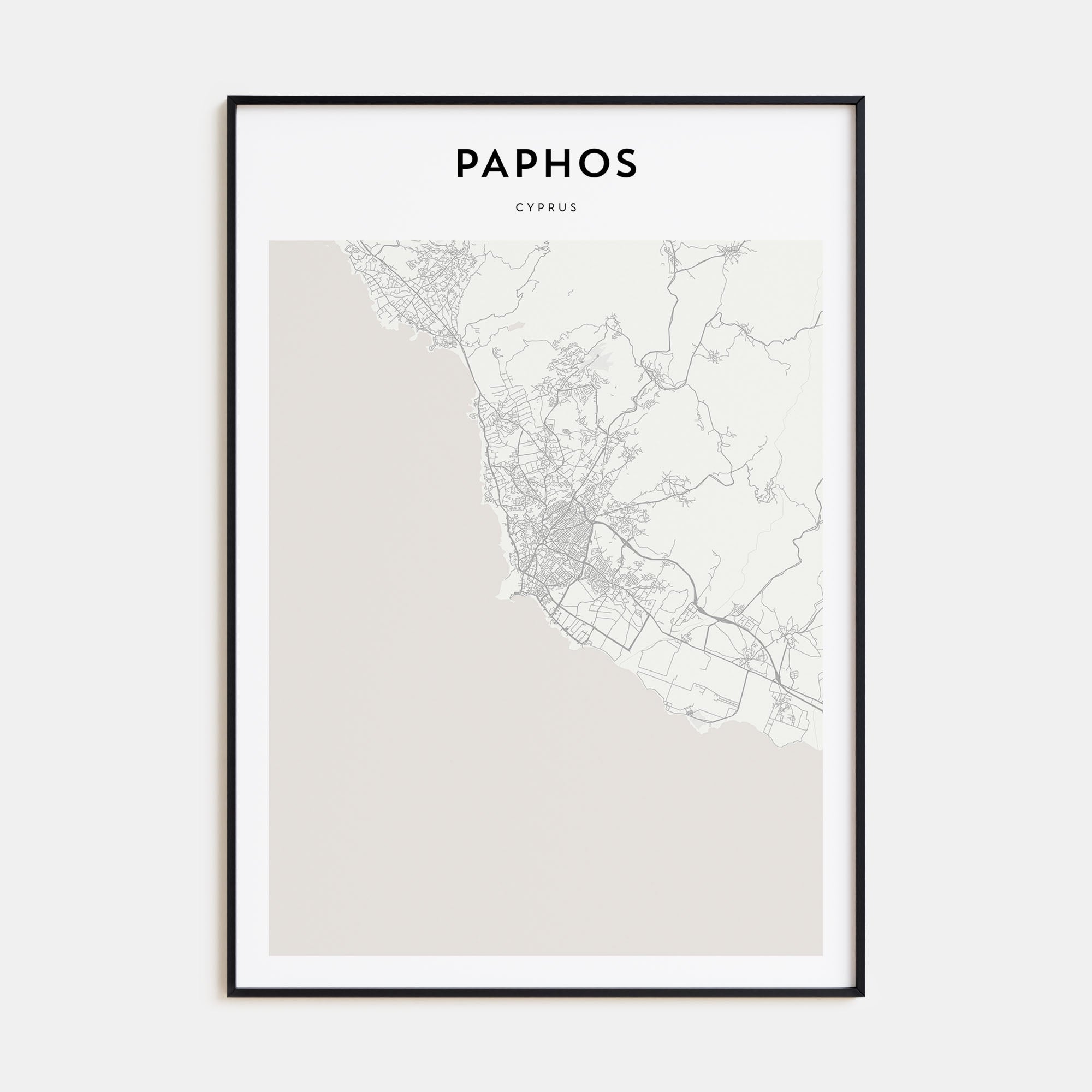 Paphos Map Portrait Poster