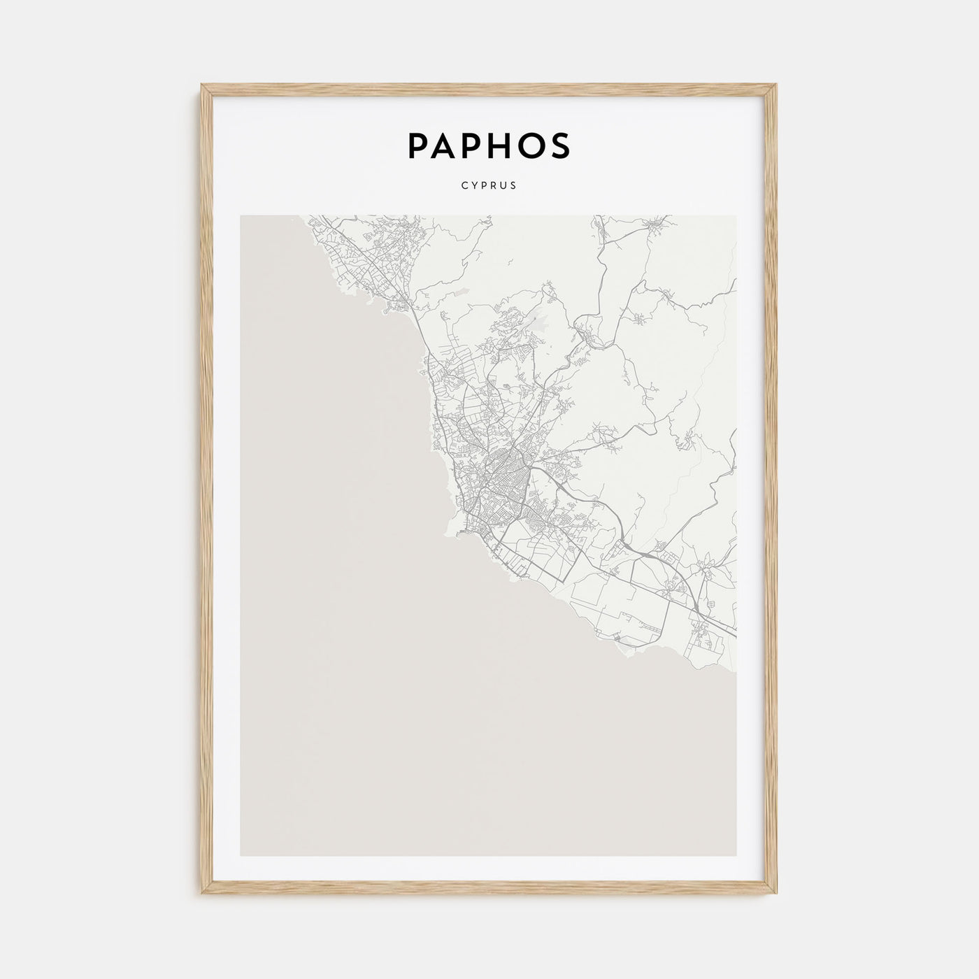 Paphos Map Portrait Poster