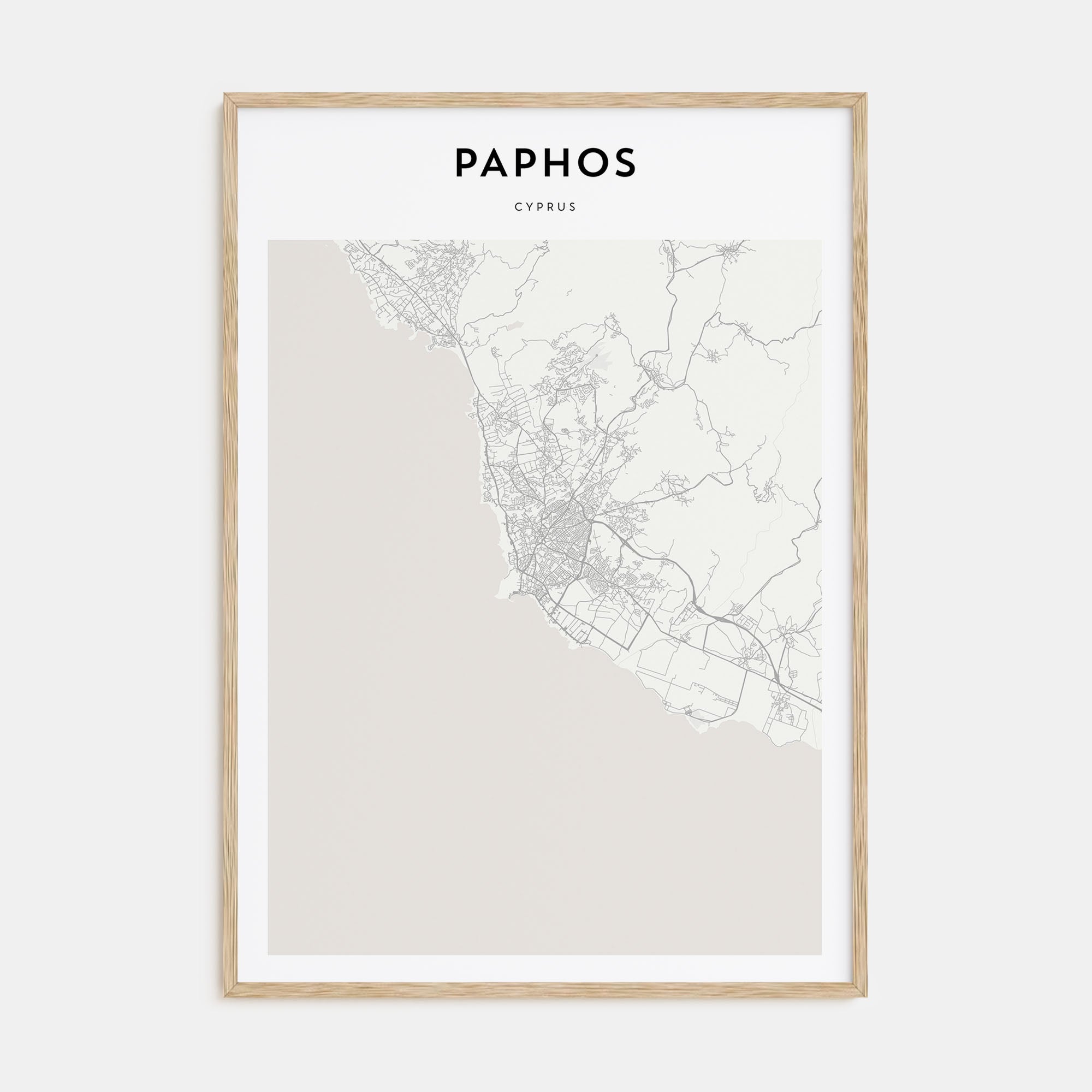 Paphos Map Portrait Poster