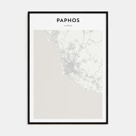 Paphos Map Portrait Poster