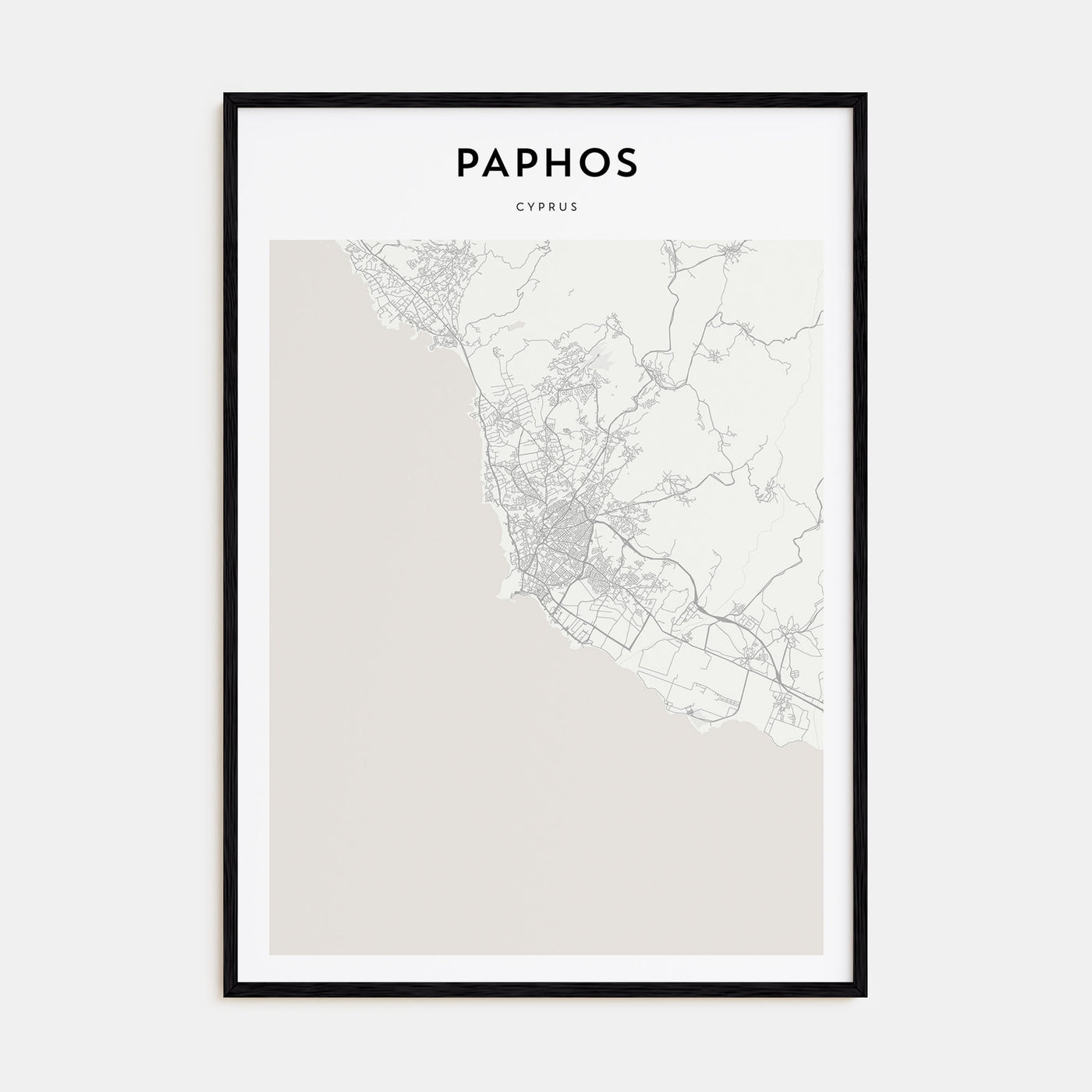 Paphos Map Portrait Poster