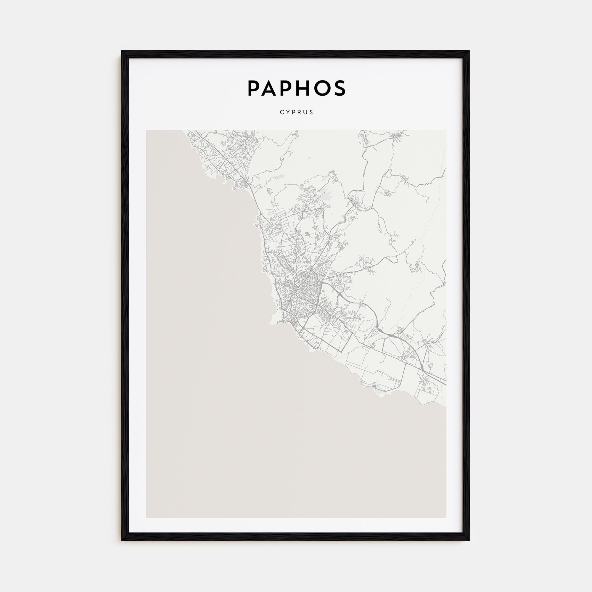Paphos Map Portrait Poster